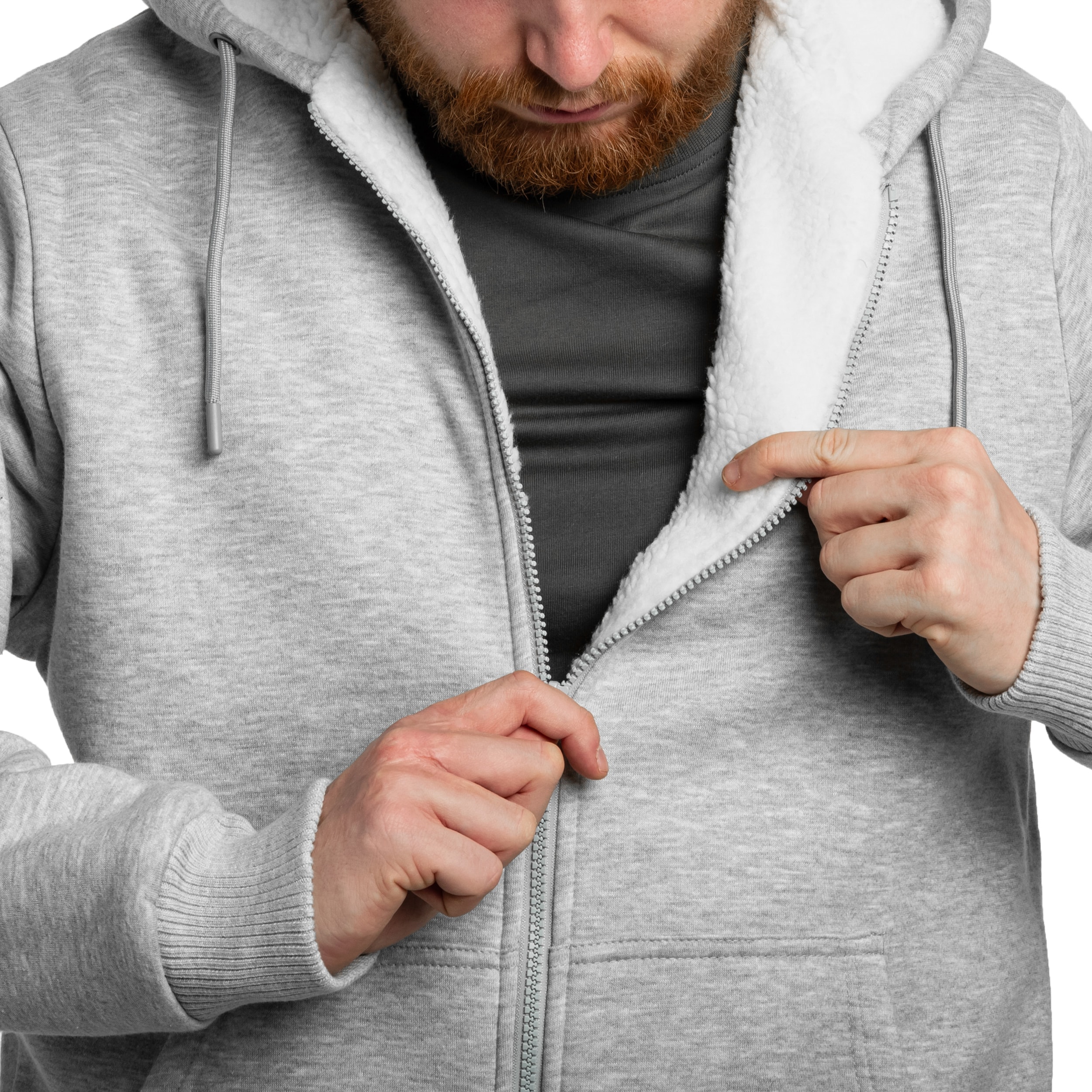 Bluza Brandit Sweatjacket Teddylining - Grey Melange