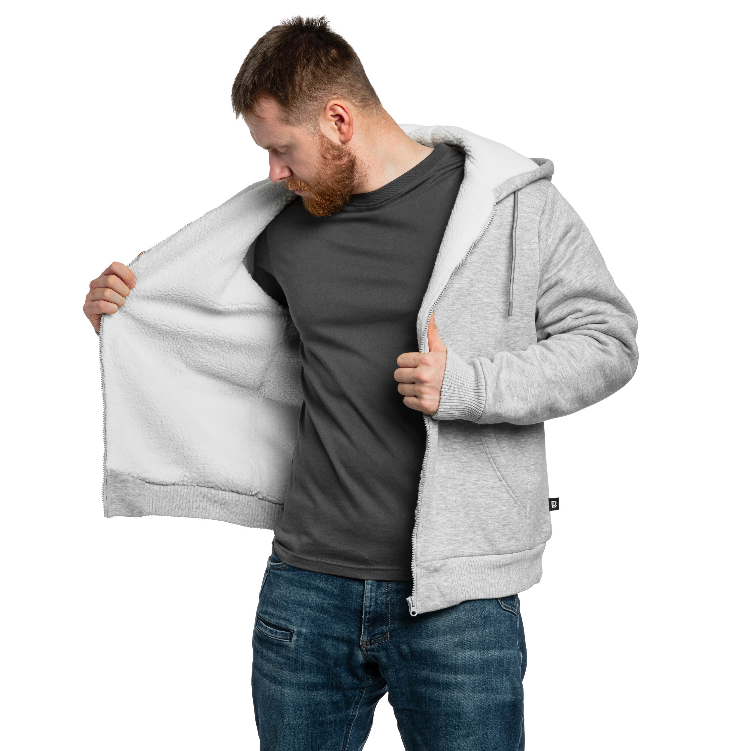 Bluza Brandit Sweatjacket Teddylining - Grey Melange