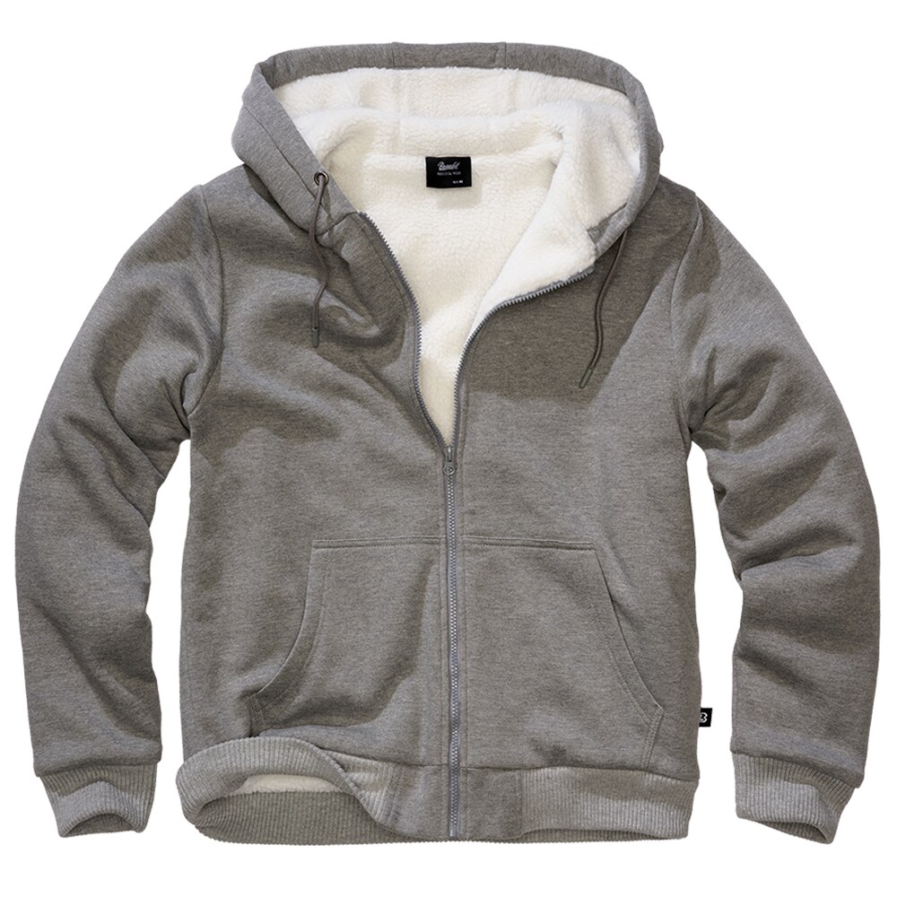 Кофта Brandit Sweatjacket Teddylining - Dark Grey Melange