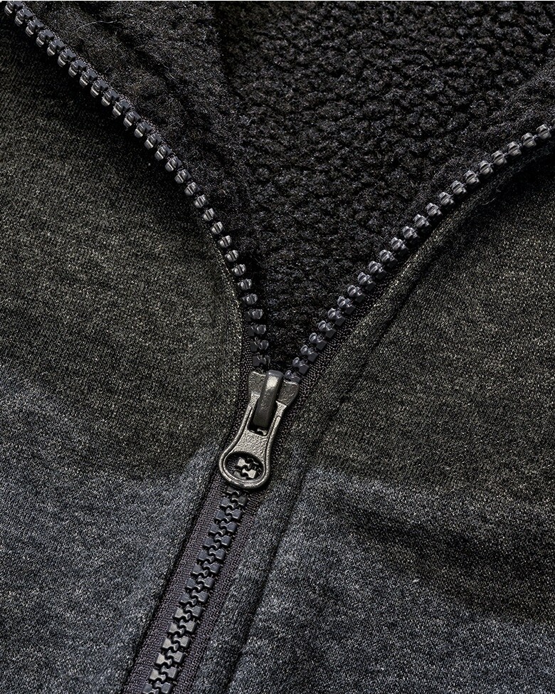 Кофта Brandit Sweatjacket Teddylining - Black Melange