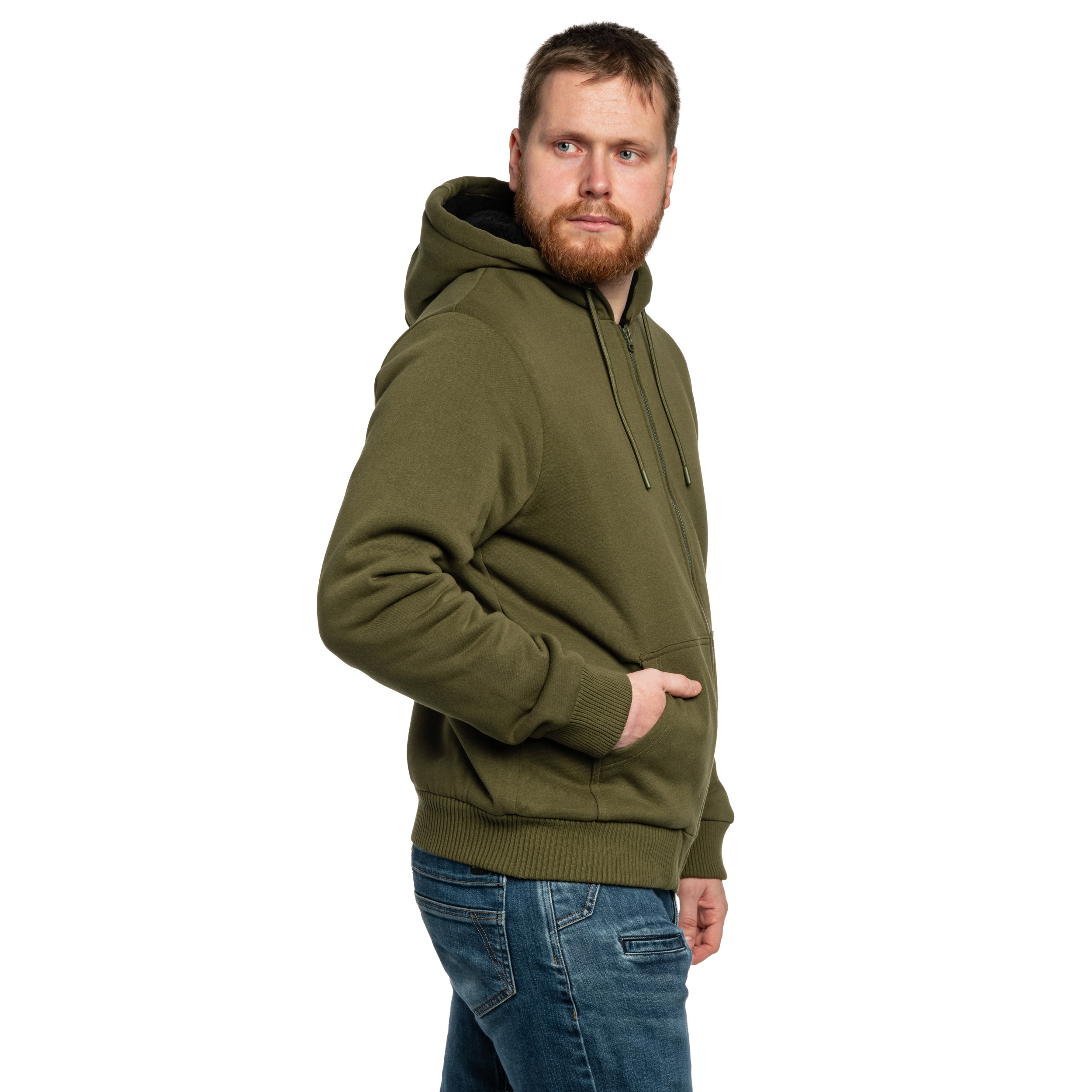 Bluza Brandit Sweatjacket Teddylining - Olive