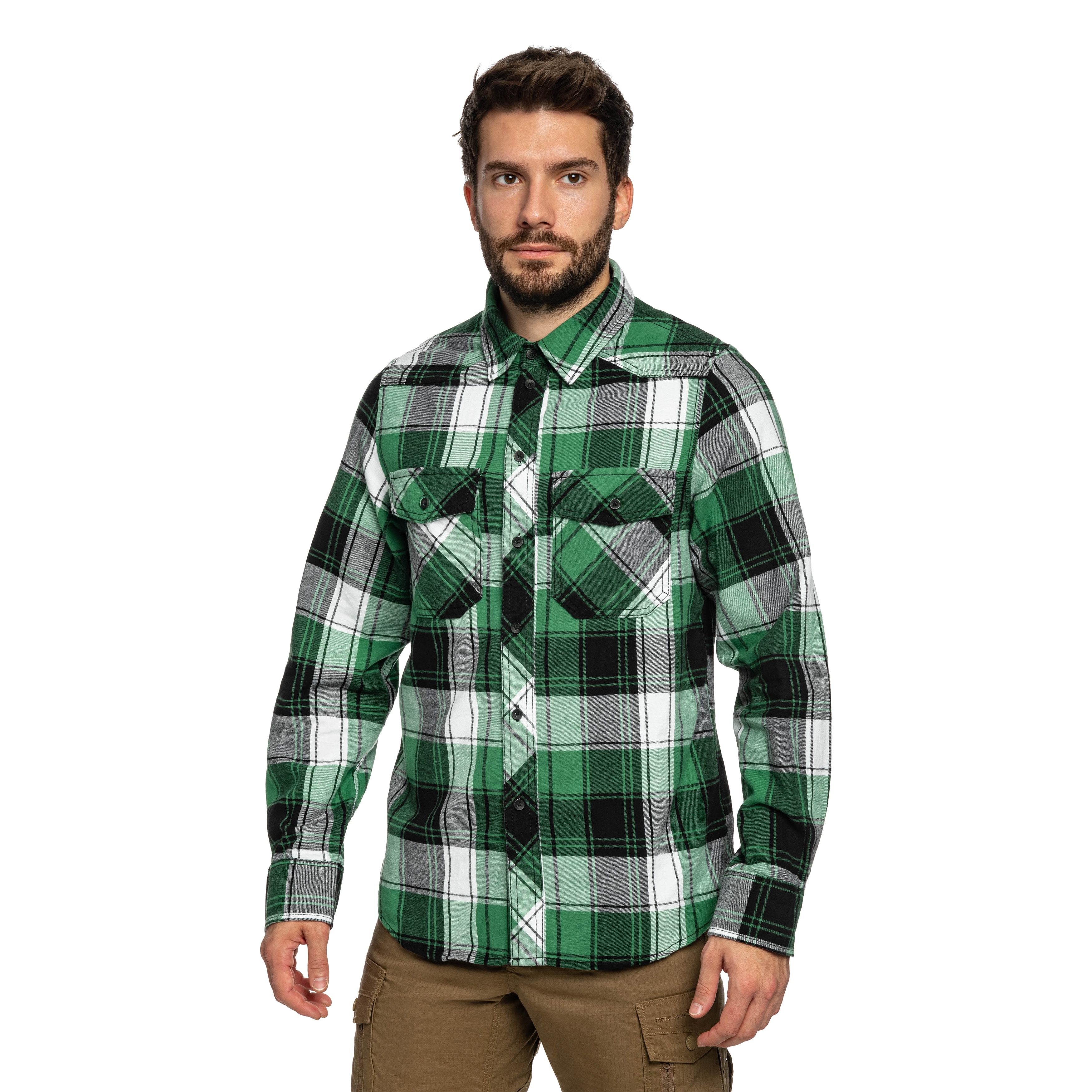 Koszula Brandit Check Shirt - Green/Black/White