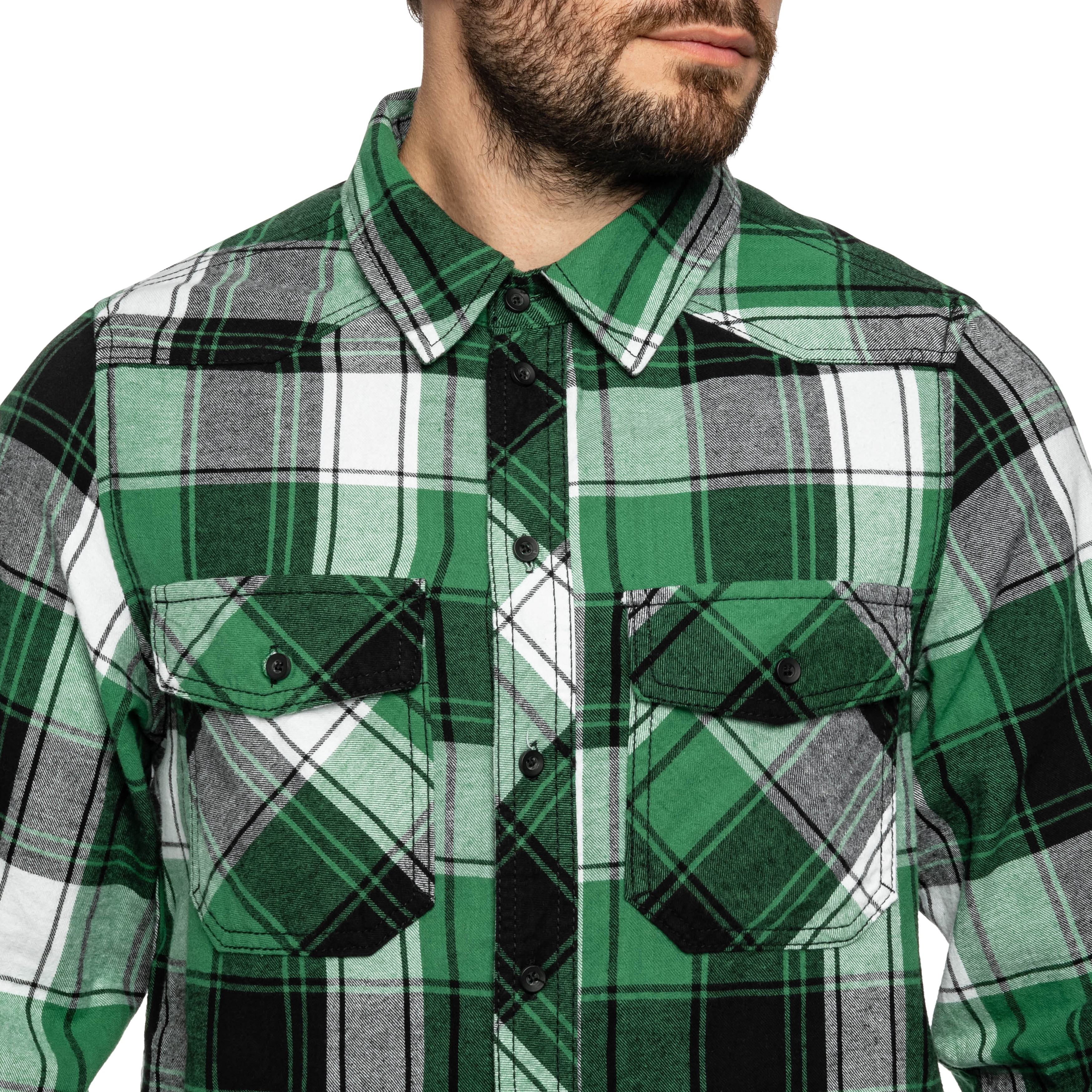 Сорочка Brandit Check Shirt - Green/Black/White