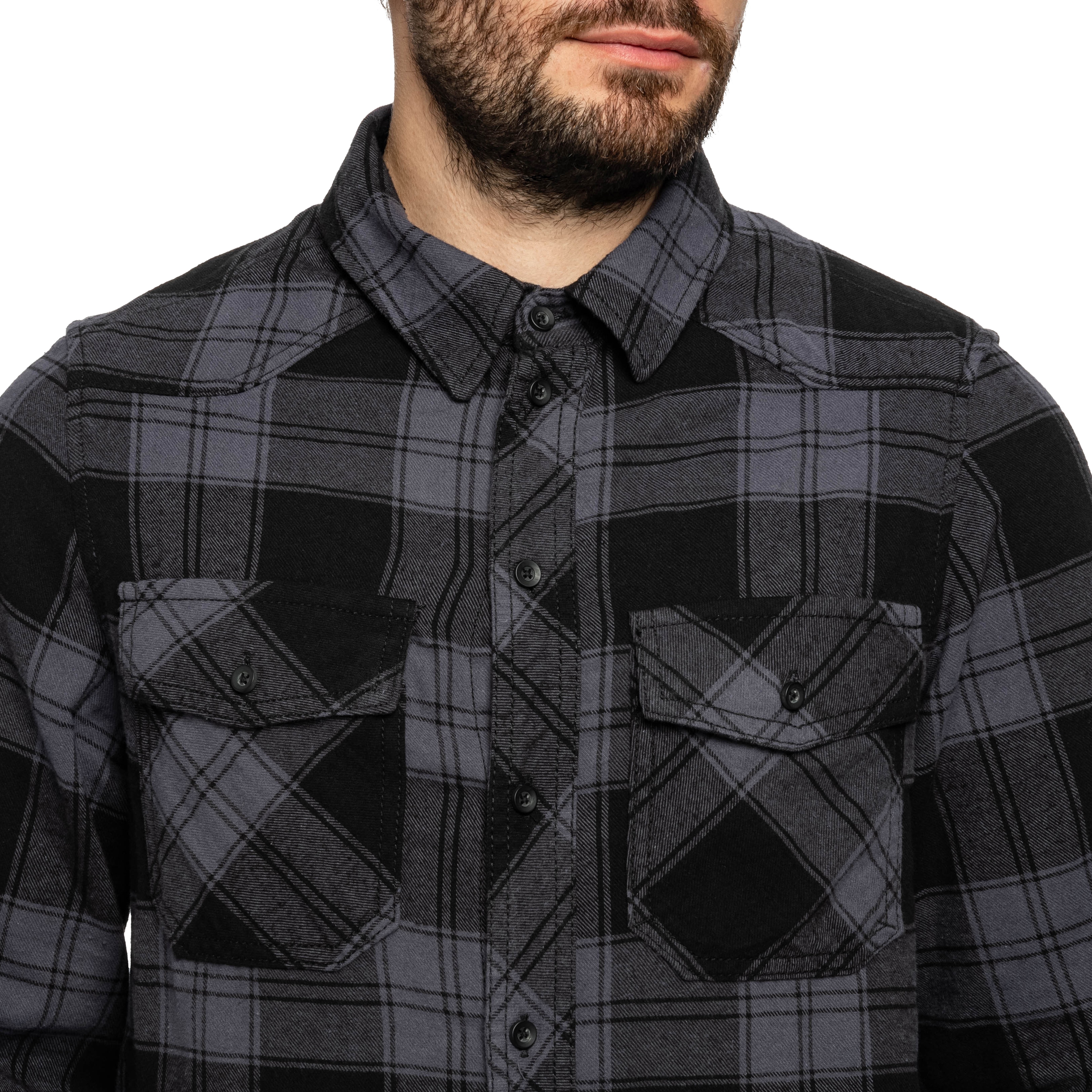 Koszula Brandit Check Shirt - Black/Steel Grey