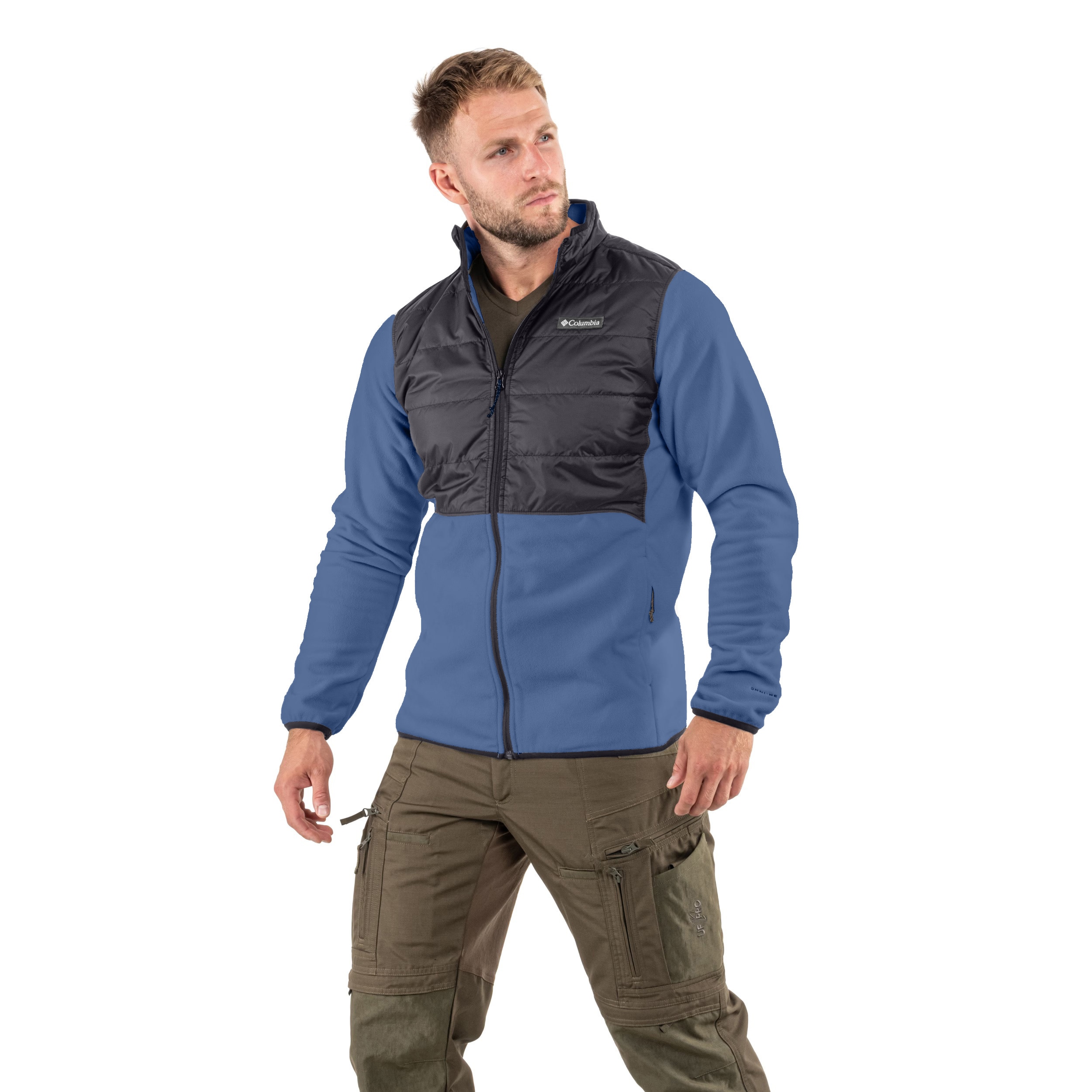 Polar Columbia Basin Butte II Hybrid Fleece Jacket - Dark Mountain/Black