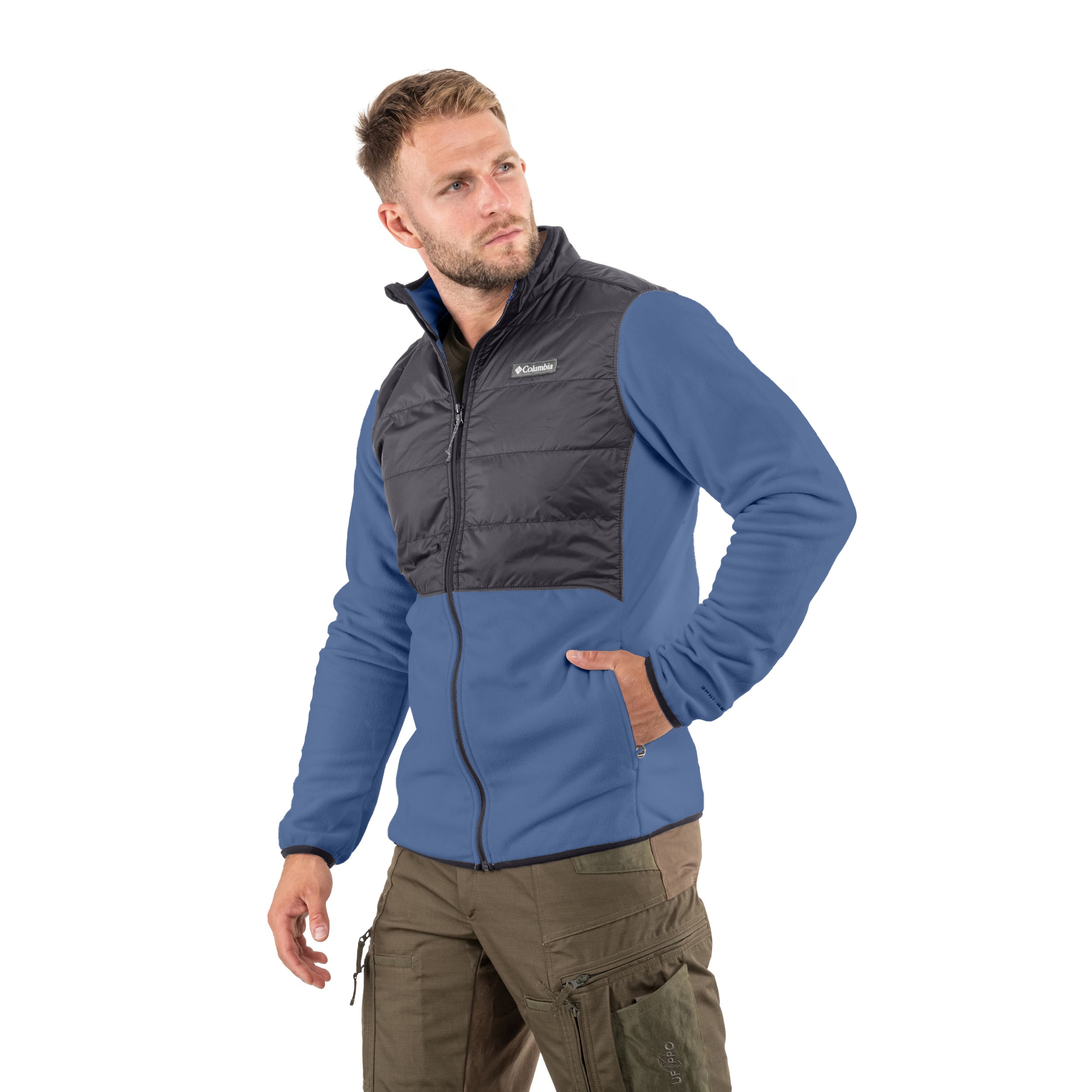 Polar Columbia Basin Butte II Hybrid Fleece Jacket - Dark Mountain/Black