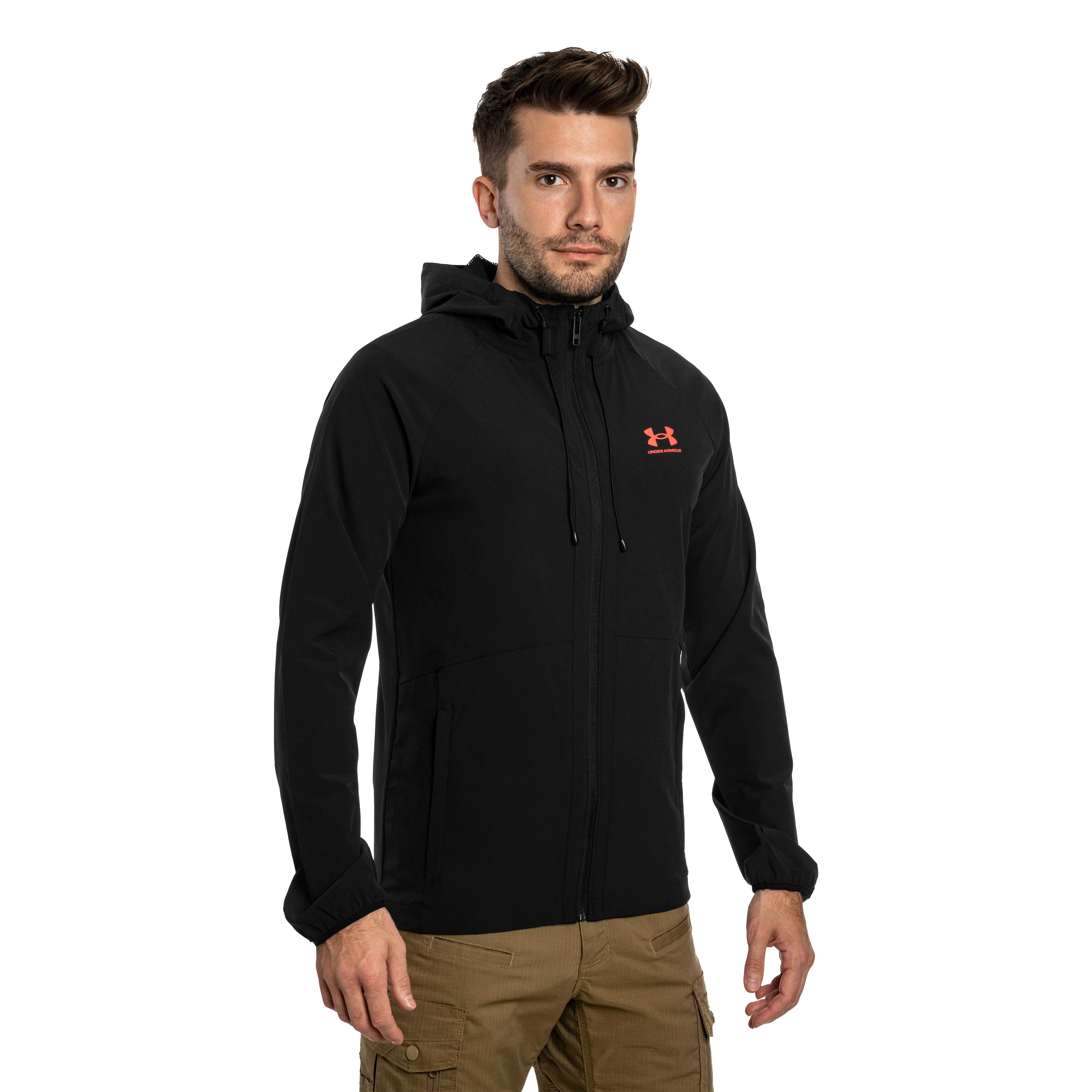 Kurtka Under Armour UA Stretch Woven - Black/Racer Red
