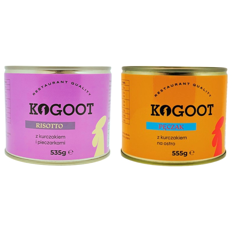 Консерви Kogoot - Перловка з куркою 555 г, Різотто 535 г