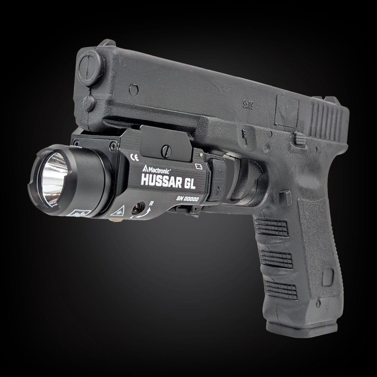 Latarka na broń Mactronic Hussar GL z celownikiem laserowym - 900 lumenów