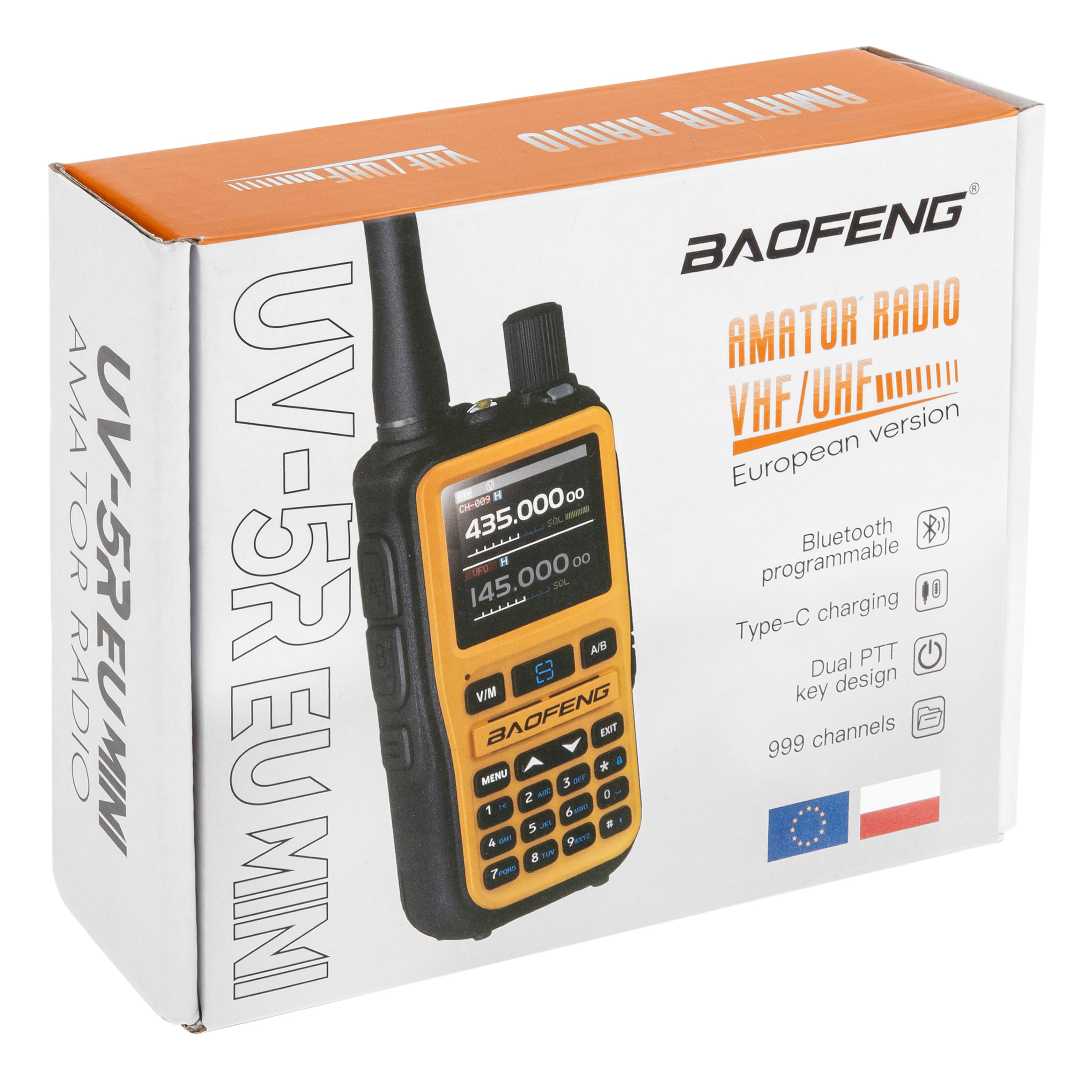 Радіостанція Baofeng UV-5R EU Mini 1600 мАг - Orange