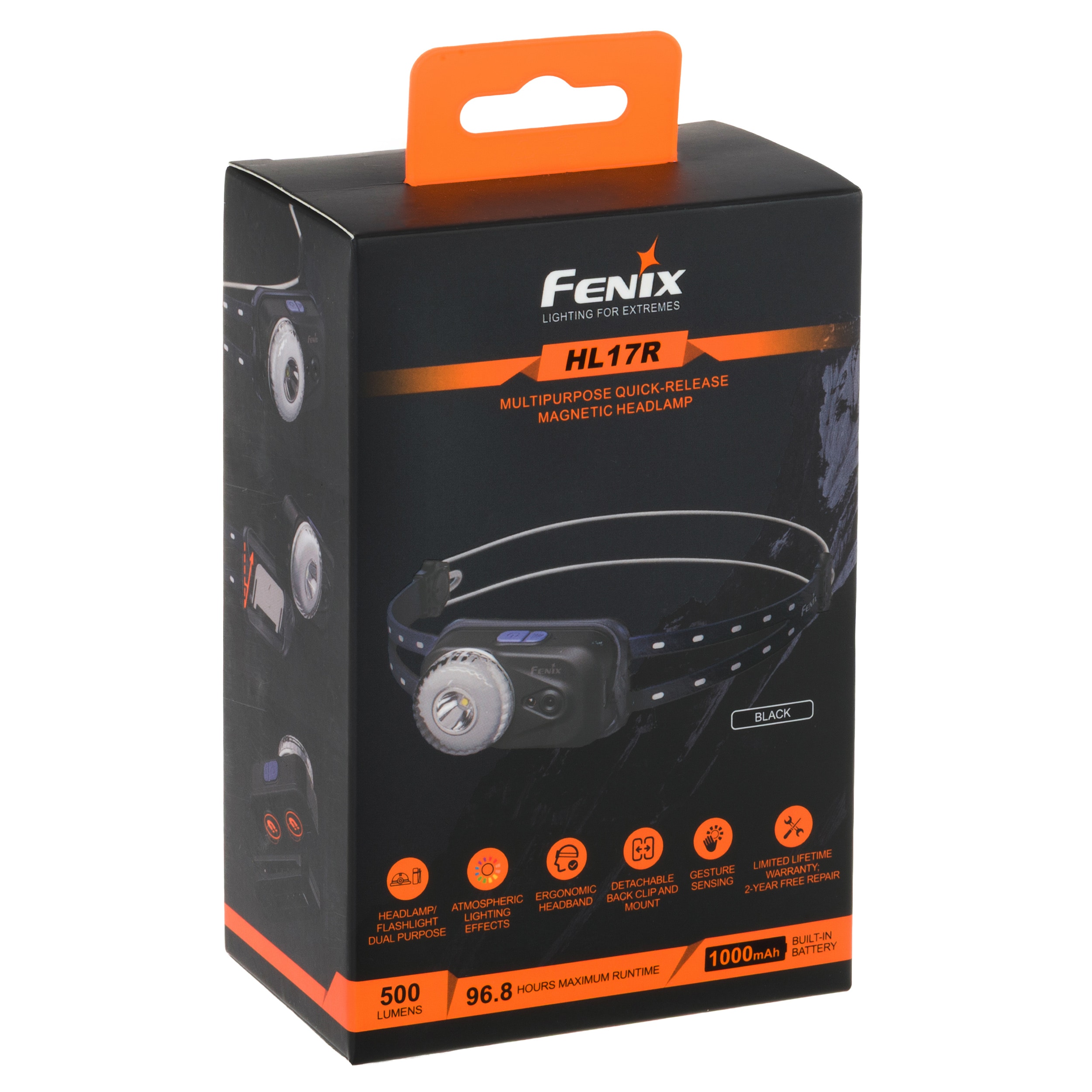 Latarka czołowa Fenix HL17R Black - 500 lumenów