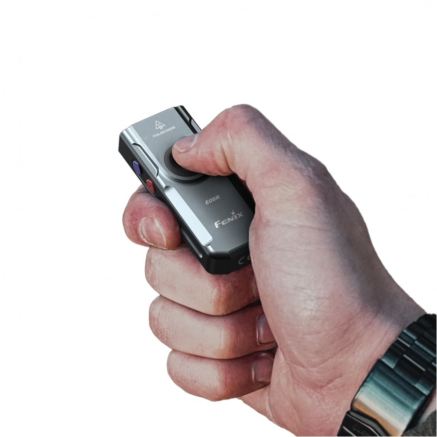 Latarka ze wskaźnikiem laserowym Fenix E06R UV Grey - 700 lumenów