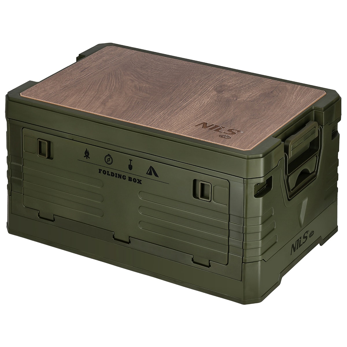 Skrzynia transportowa Nils Camp NCB4002 32 l z drewnianym blatem - Green