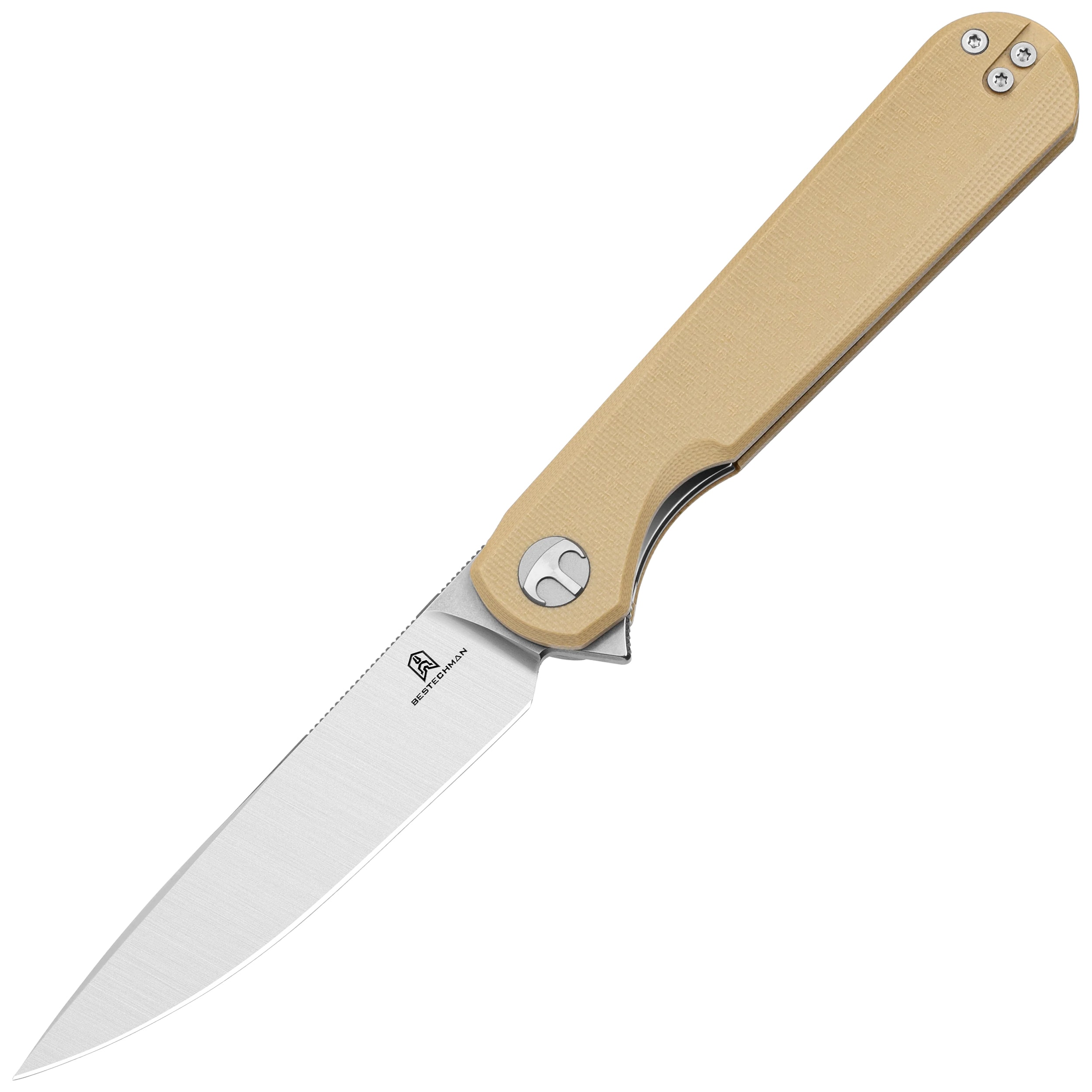 Складаний ніж Bestechman Flick - Stonewashed/Satin, Khaki G10