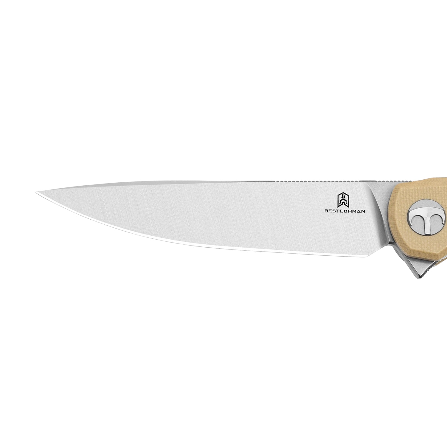 Складаний ніж Bestechman Flick - Stonewashed/Satin, Khaki G10