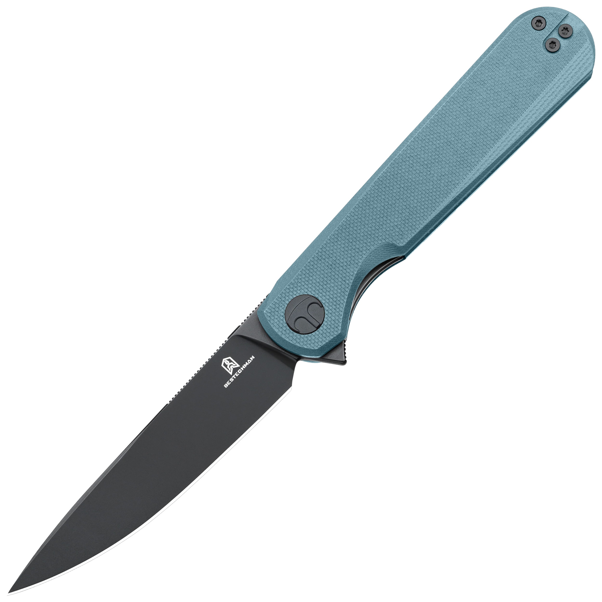 Nóż składany Bestechman Flick by Ostap Hel - Black PVD/Grey G10