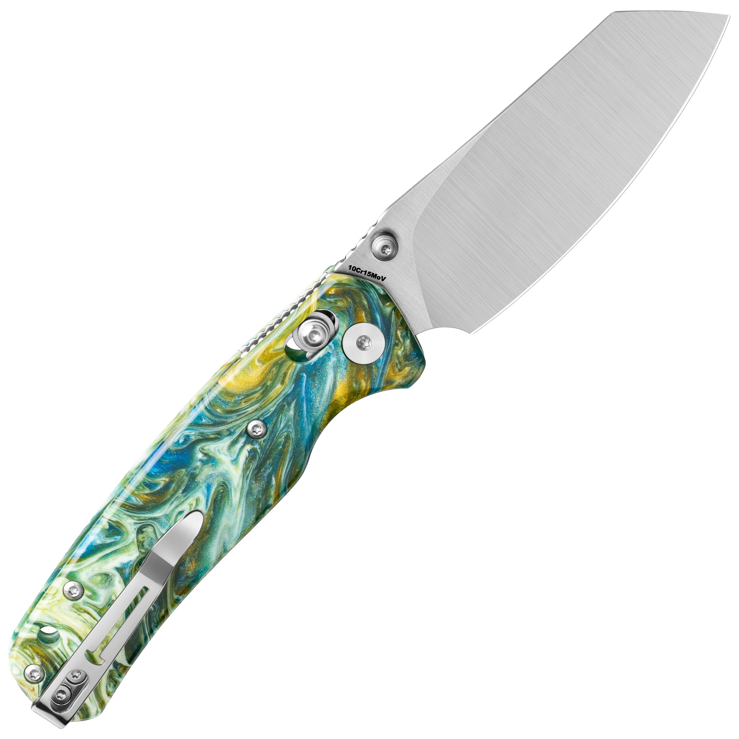 Складаний ніж Bestechman Cicada's Wing - Green Patterned Resin
