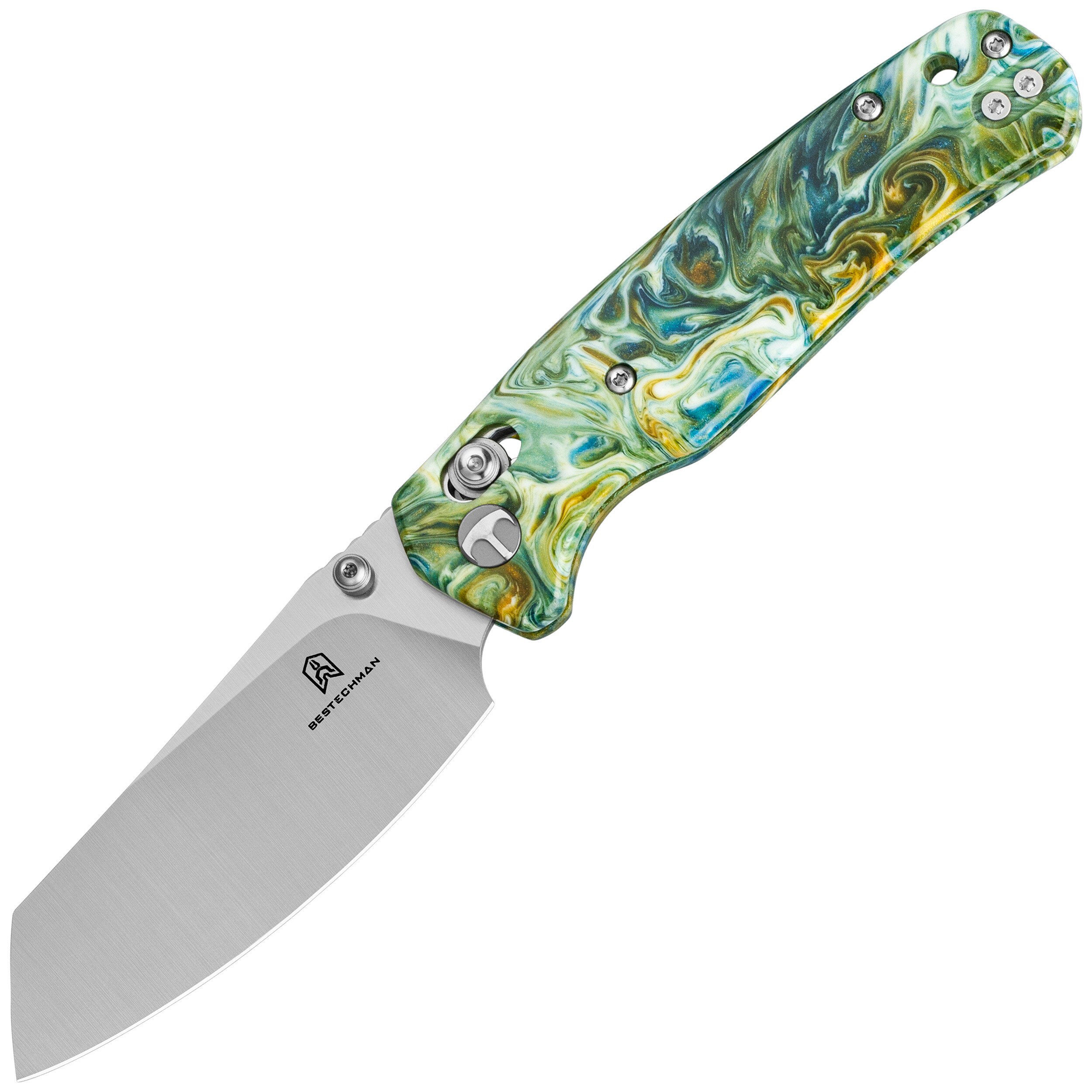 Складаний ніж Bestechman Cicada's Wing - Green Patterned Resin