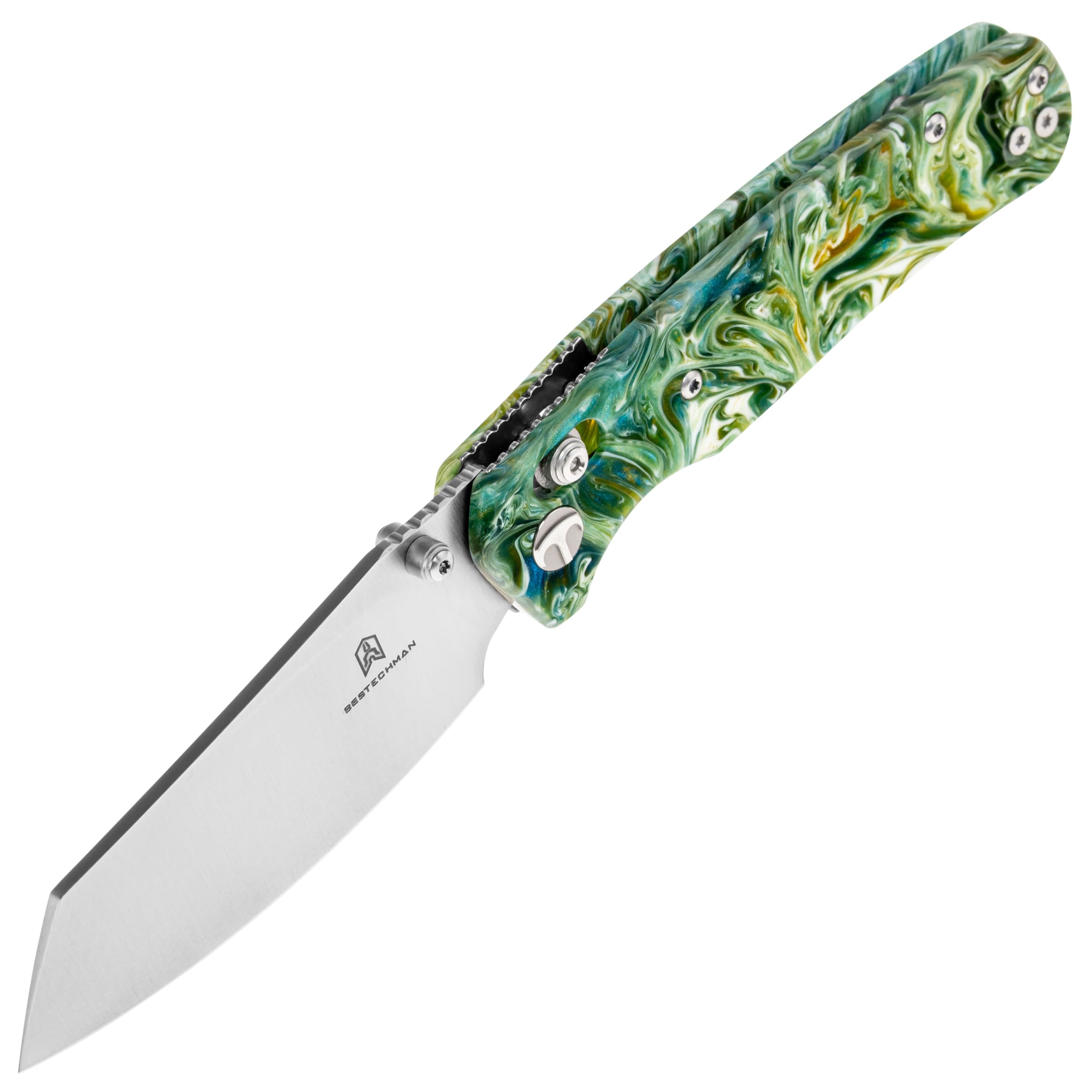 Складаний ніж Bestechman Cicada's Wing - Green Patterned Resin