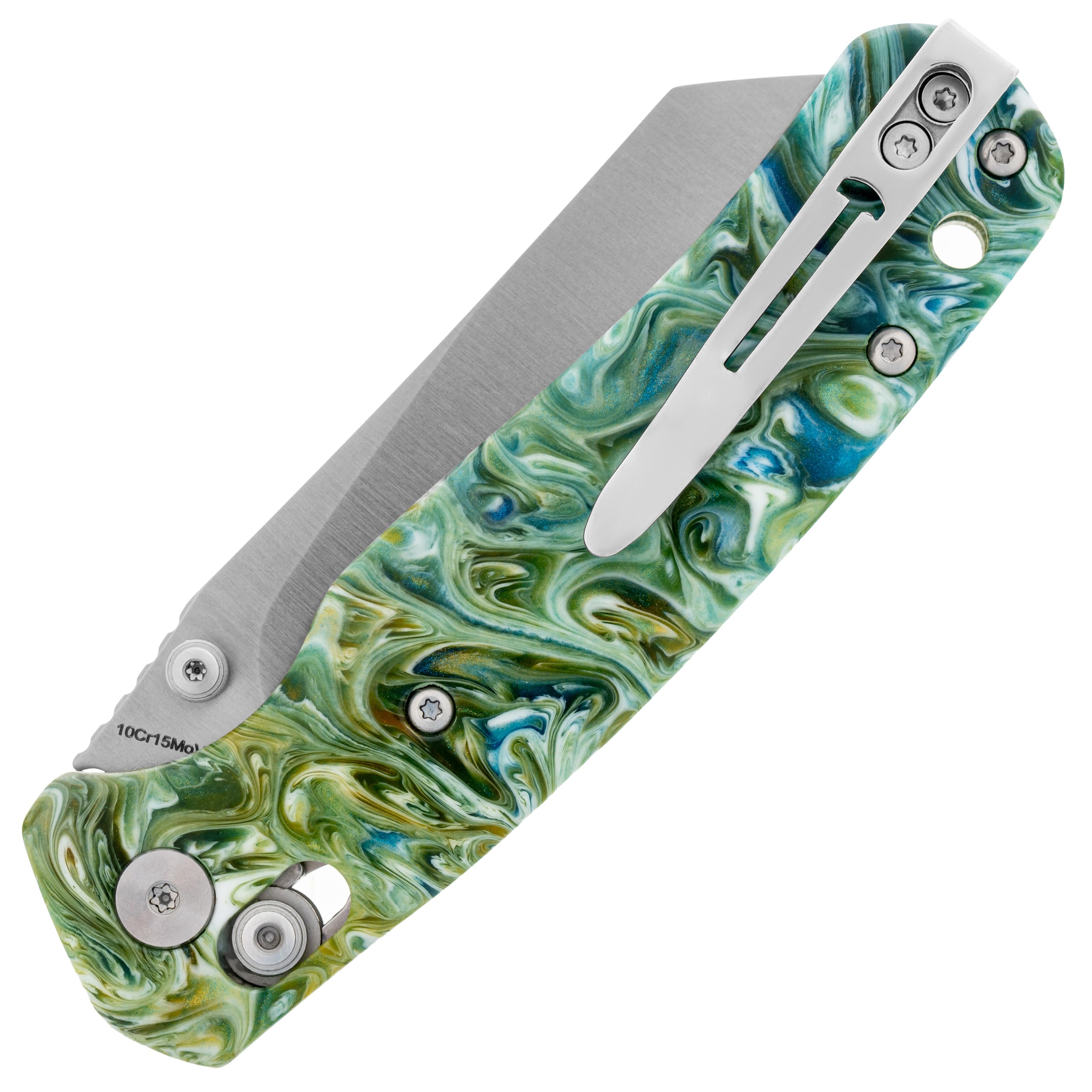 Складаний ніж Bestechman Cicada's Wing - Green Patterned Resin