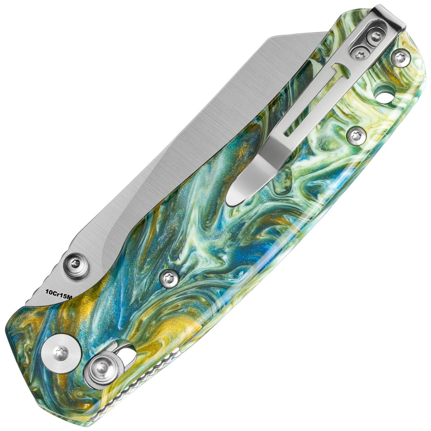 Складаний ніж Bestechman Cicada's Wing - Green Patterned Resin