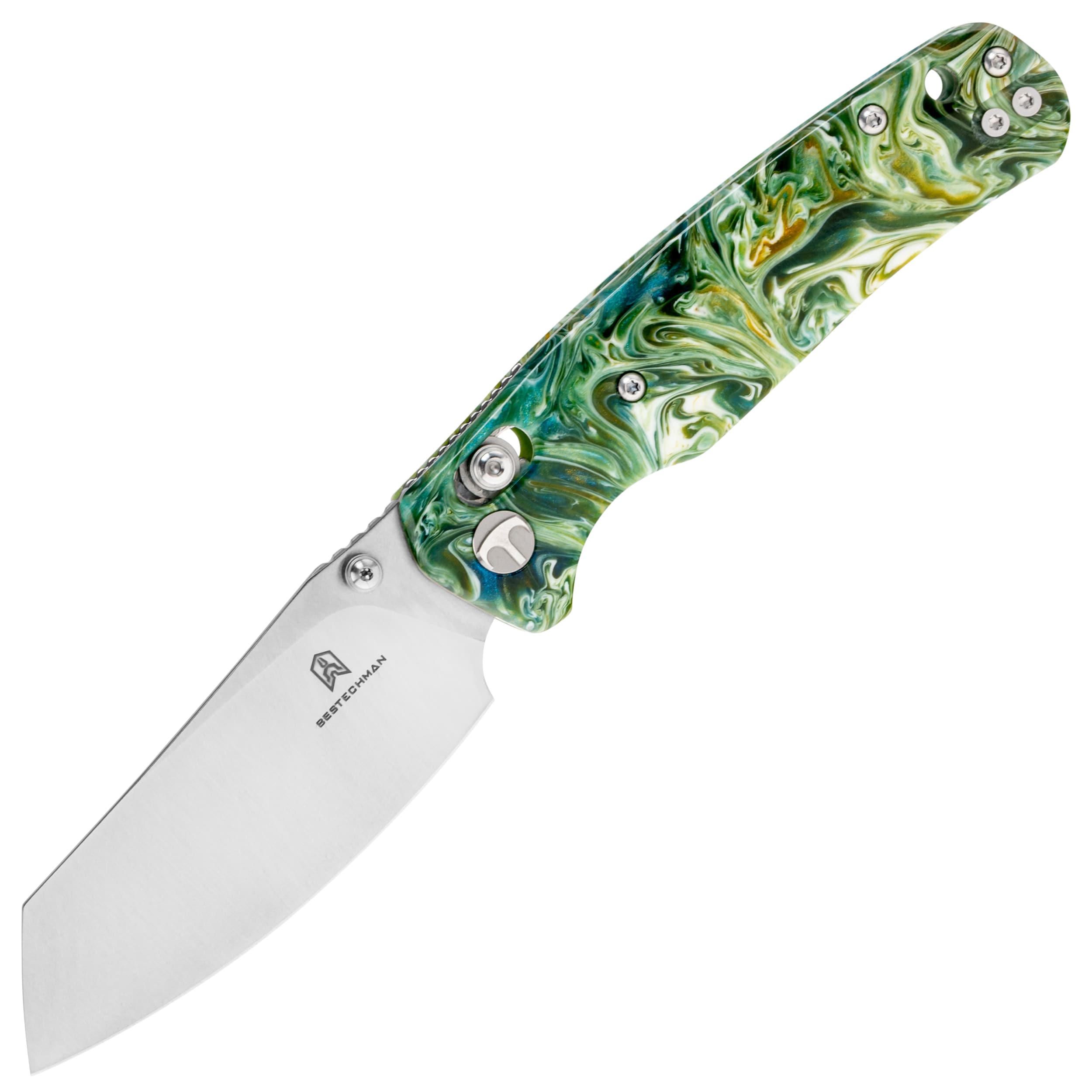 Складаний ніж Bestechman Cicada's Wing - Green Patterned Resin