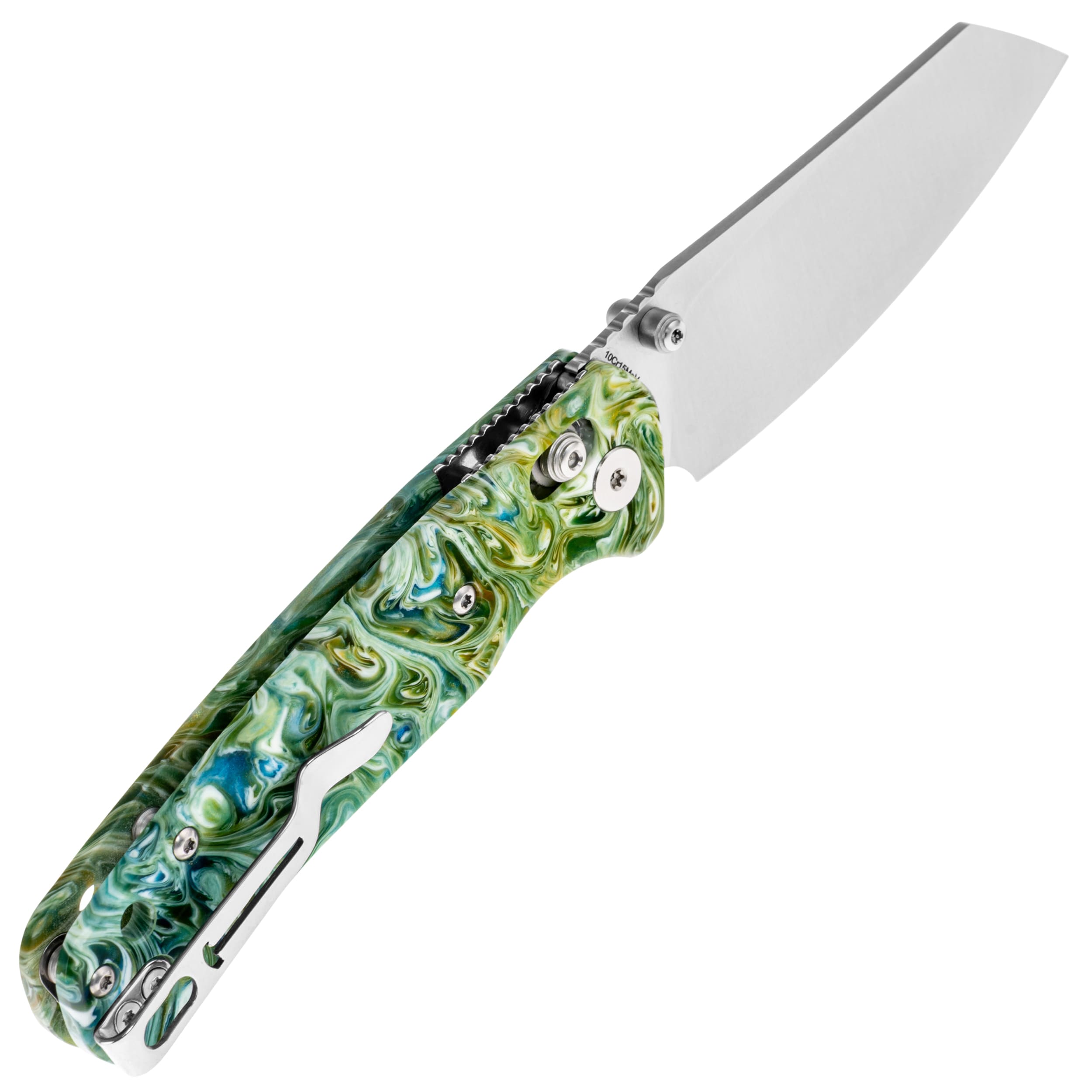 Складаний ніж Bestechman Cicada's Wing - Green Patterned Resin