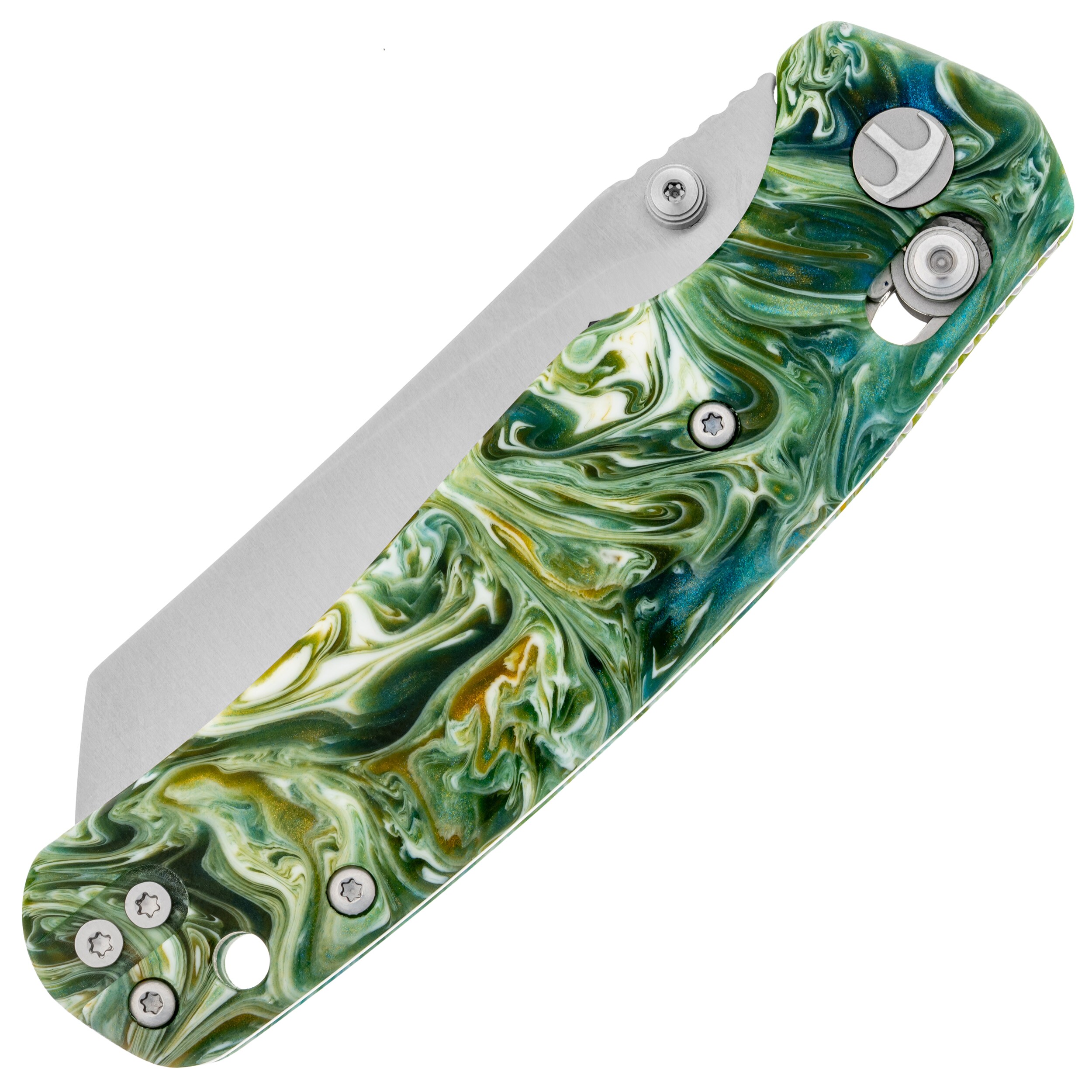 Складаний ніж Bestechman Cicada's Wing - Green Patterned Resin