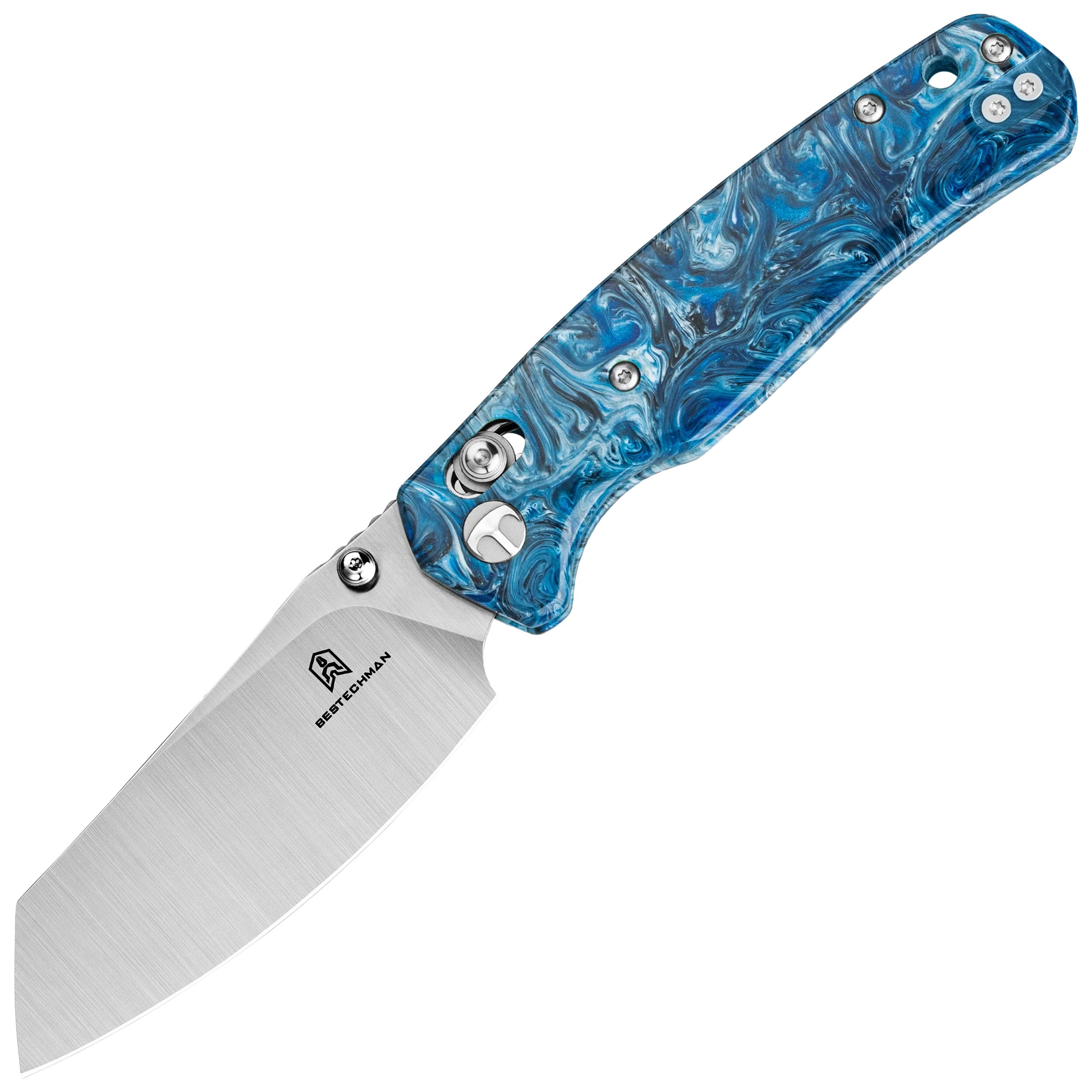 Nóż składany Bestechman Cicada's Wing - Blue Patterned Resin