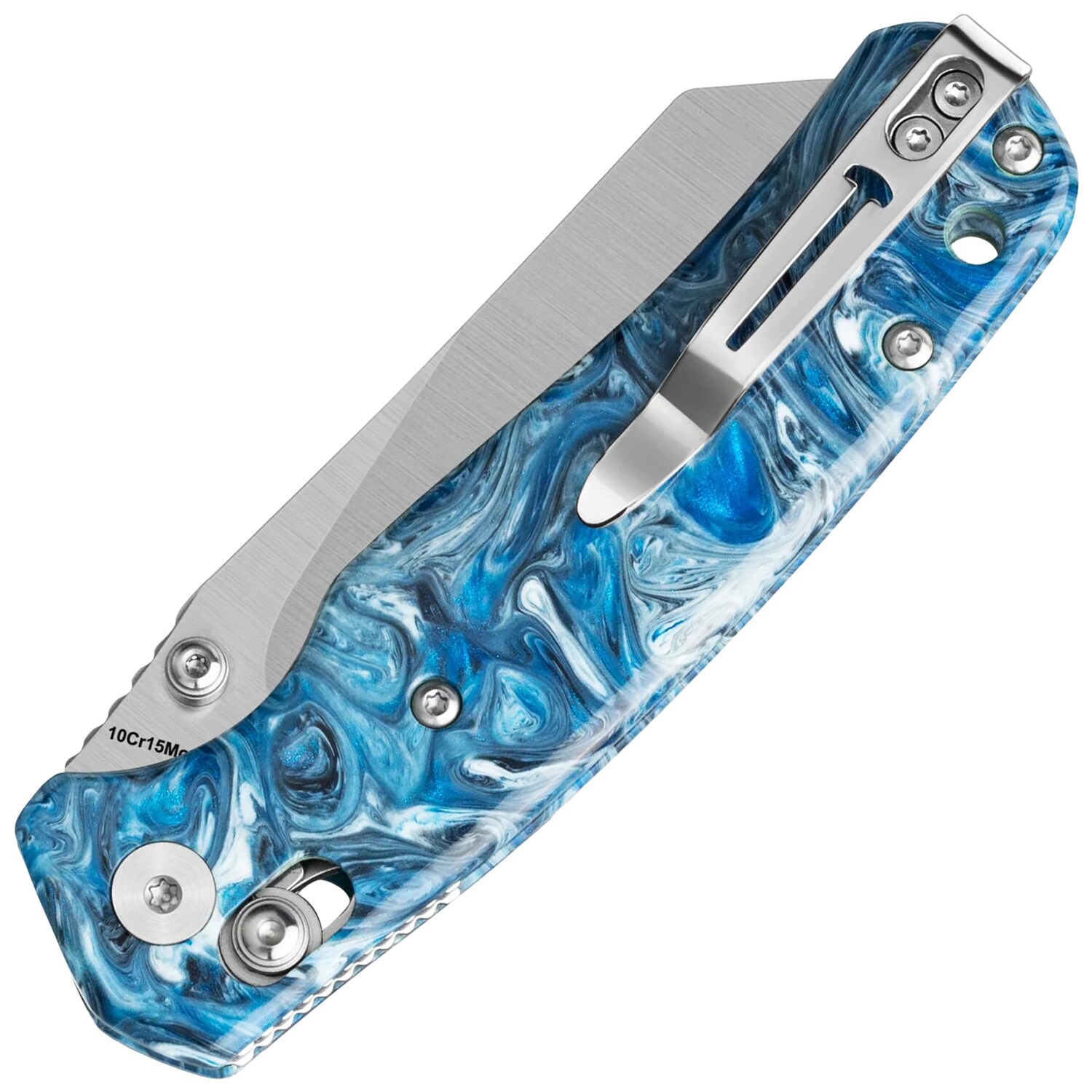 Nóż składany Bestechman Cicada's Wing - Blue Patterned Resin