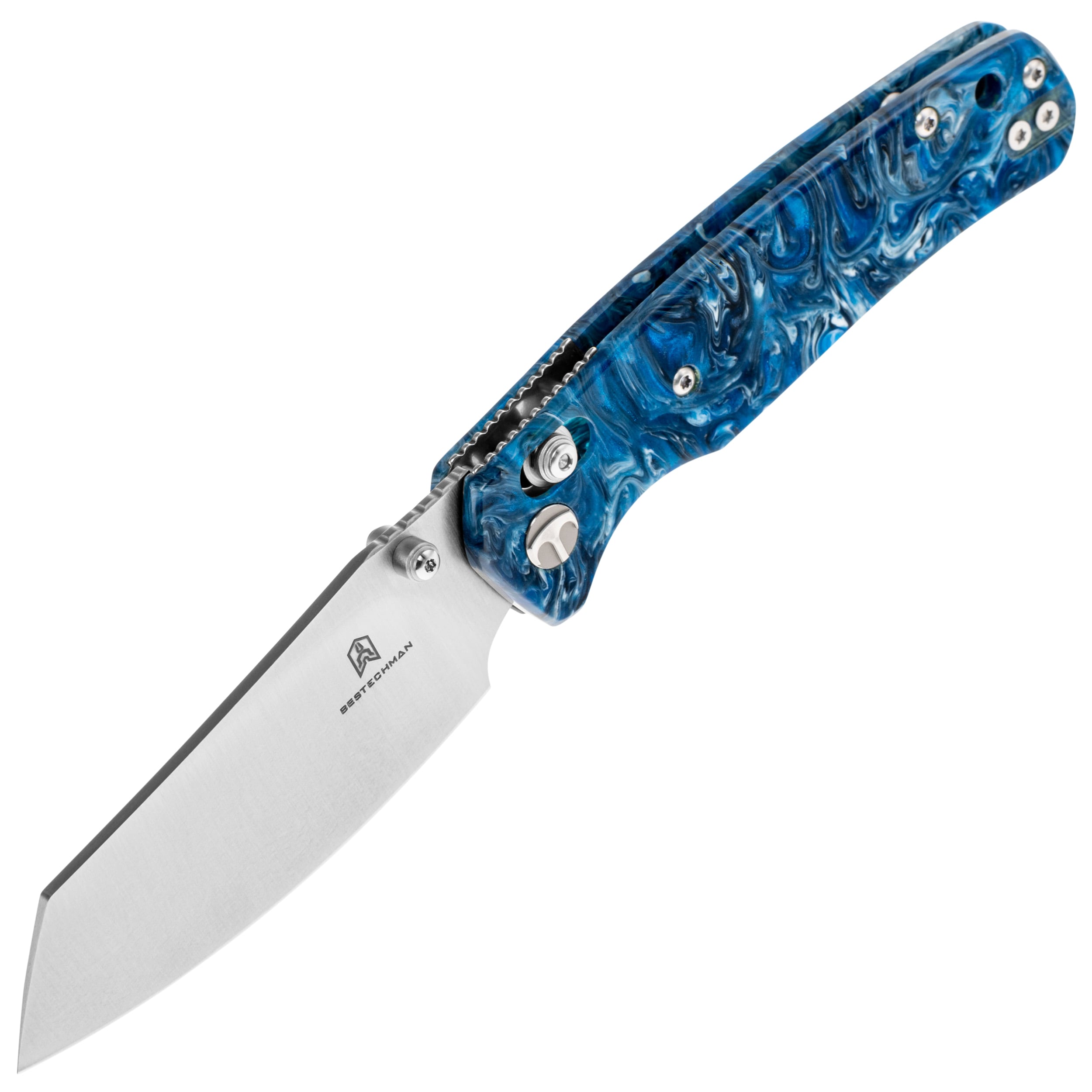 Складаний ніж Bestechman Cicada's Wing - Blue Patterned Resin