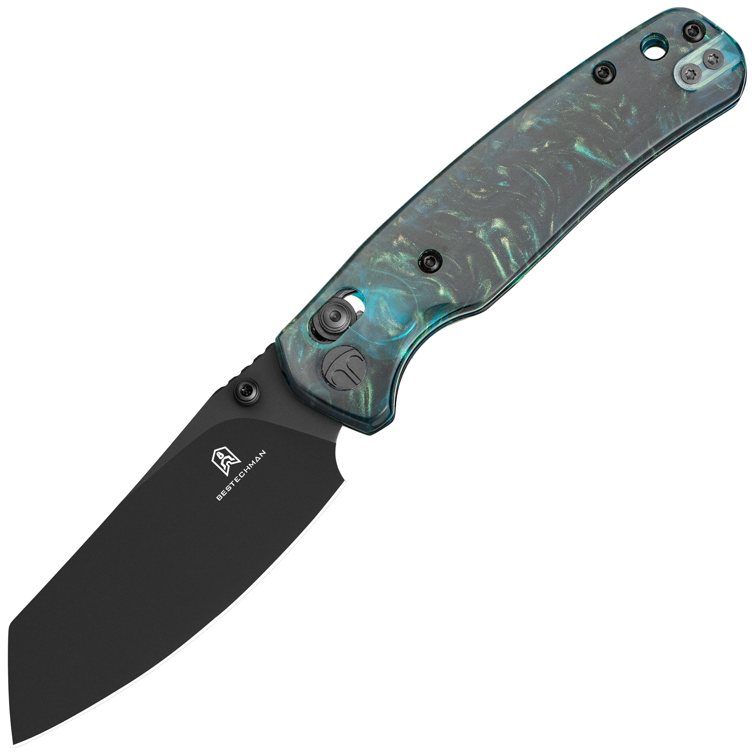 Складаний ніж Bestechman Cicada's Wing - Dark Blue Patterned Resin