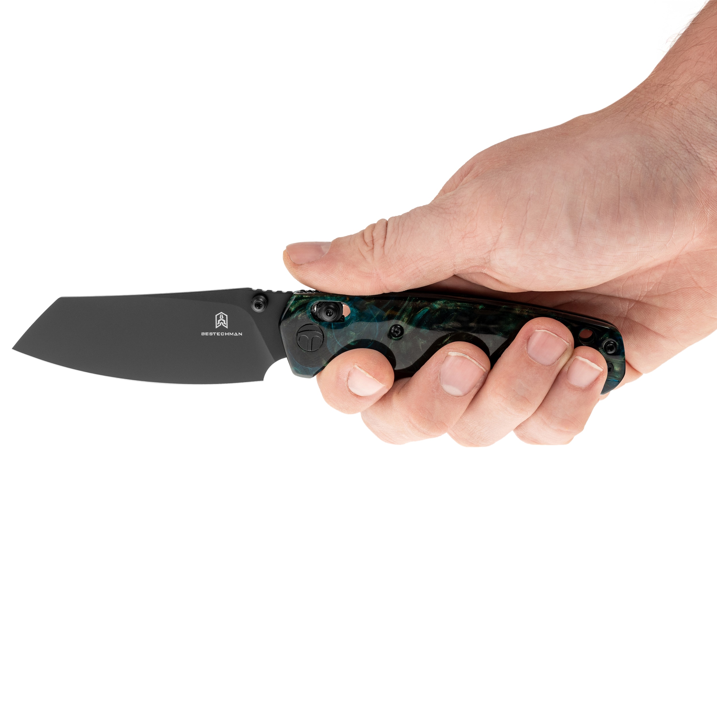 Складаний ніж Bestechman Cicada's Wing - Dark Blue Patterned Resin