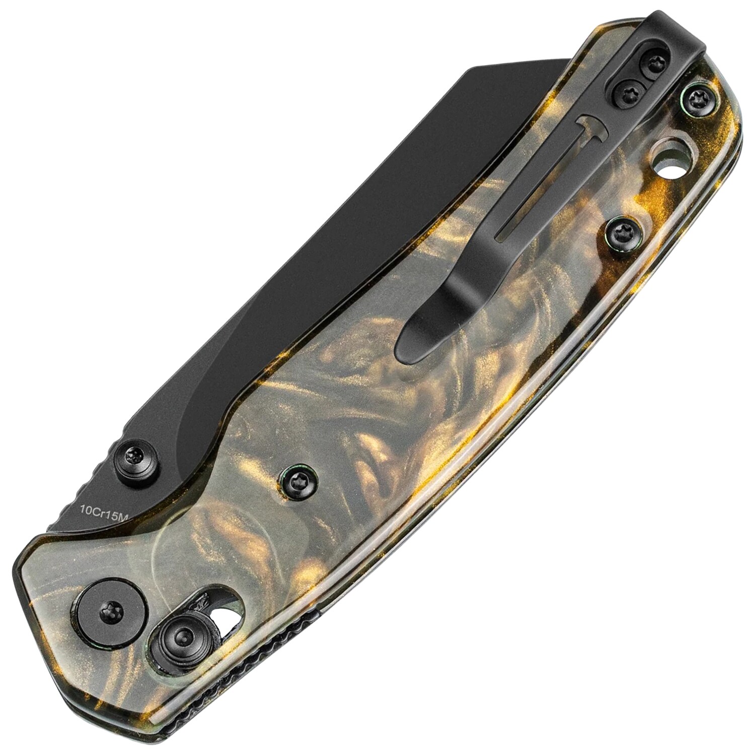 Складаний ніж Bestechman Cicada's Wing - Dark Gold Patterned Resin