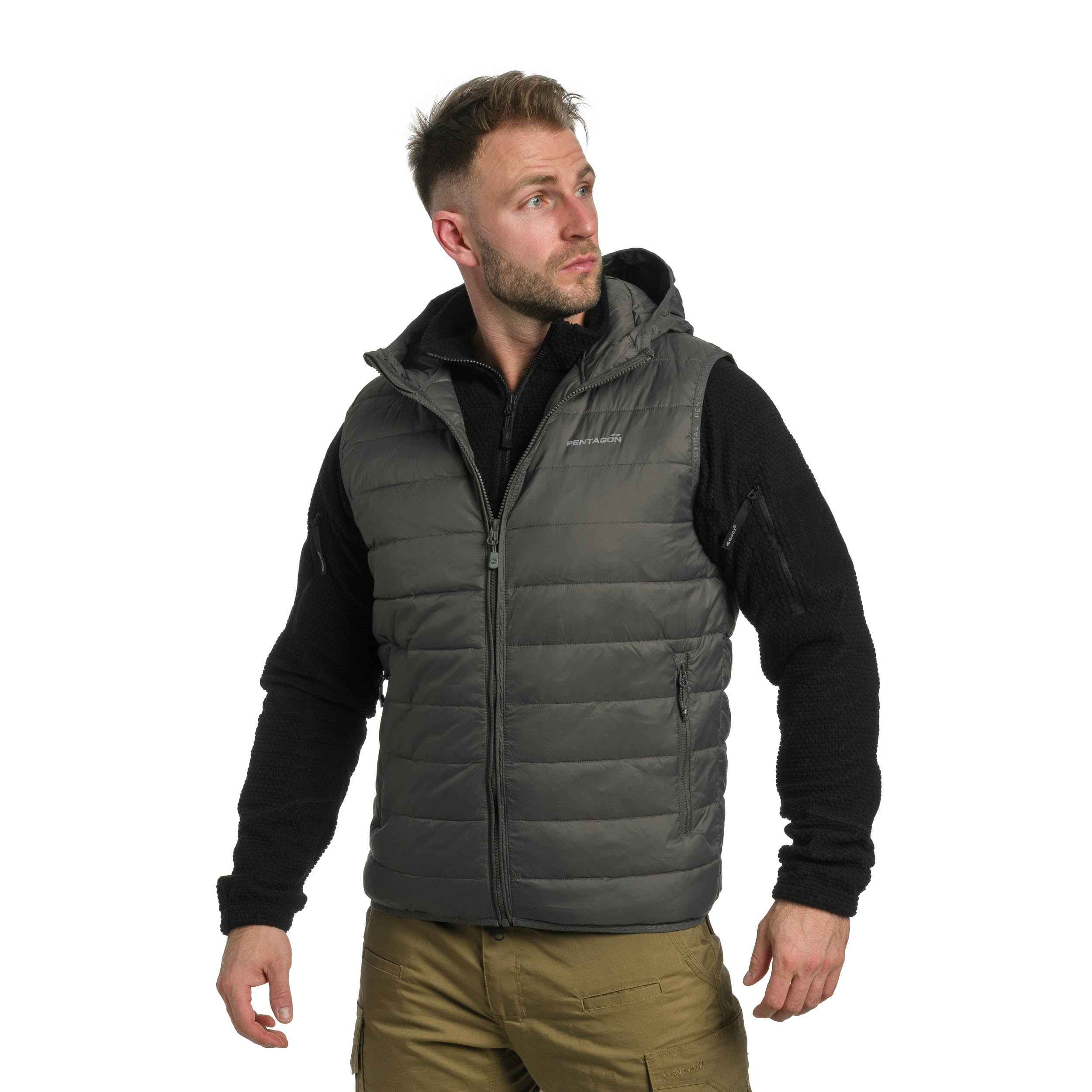 Безрукавка Pentagon Aurora Hood Vest 2.0 - Cinder Grey
