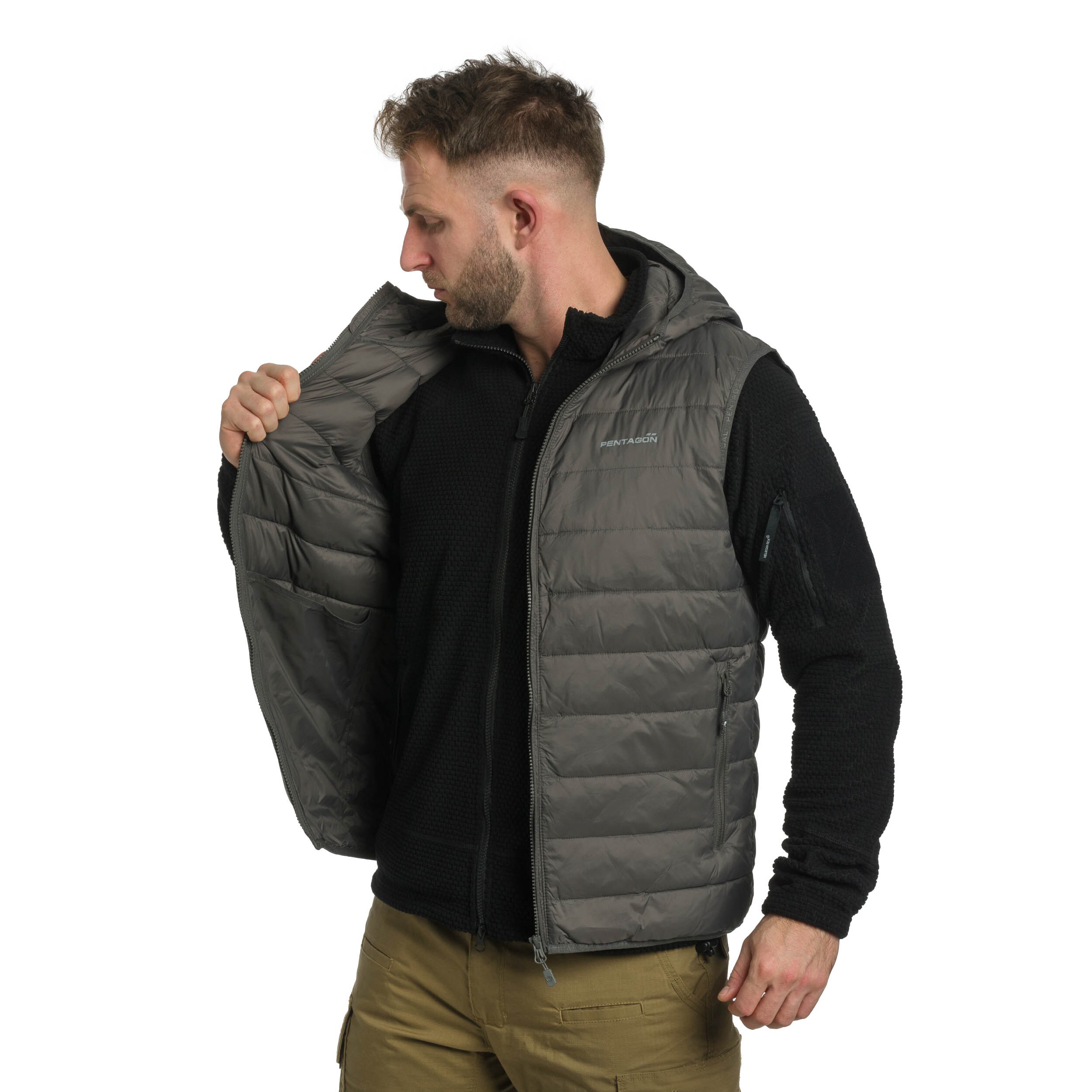 Безрукавка Pentagon Aurora Hood Vest 2.0 - Cinder Grey