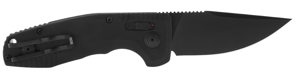 Пружинний ніж SOG-TAC AU Compact Straight Edge - Black