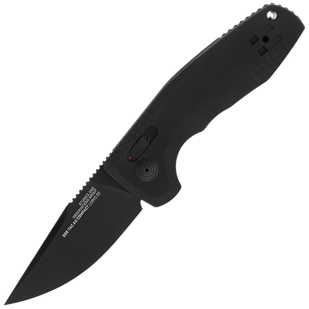 Пружинний ніж SOG-TAC AU Compact Straight Edge - Black