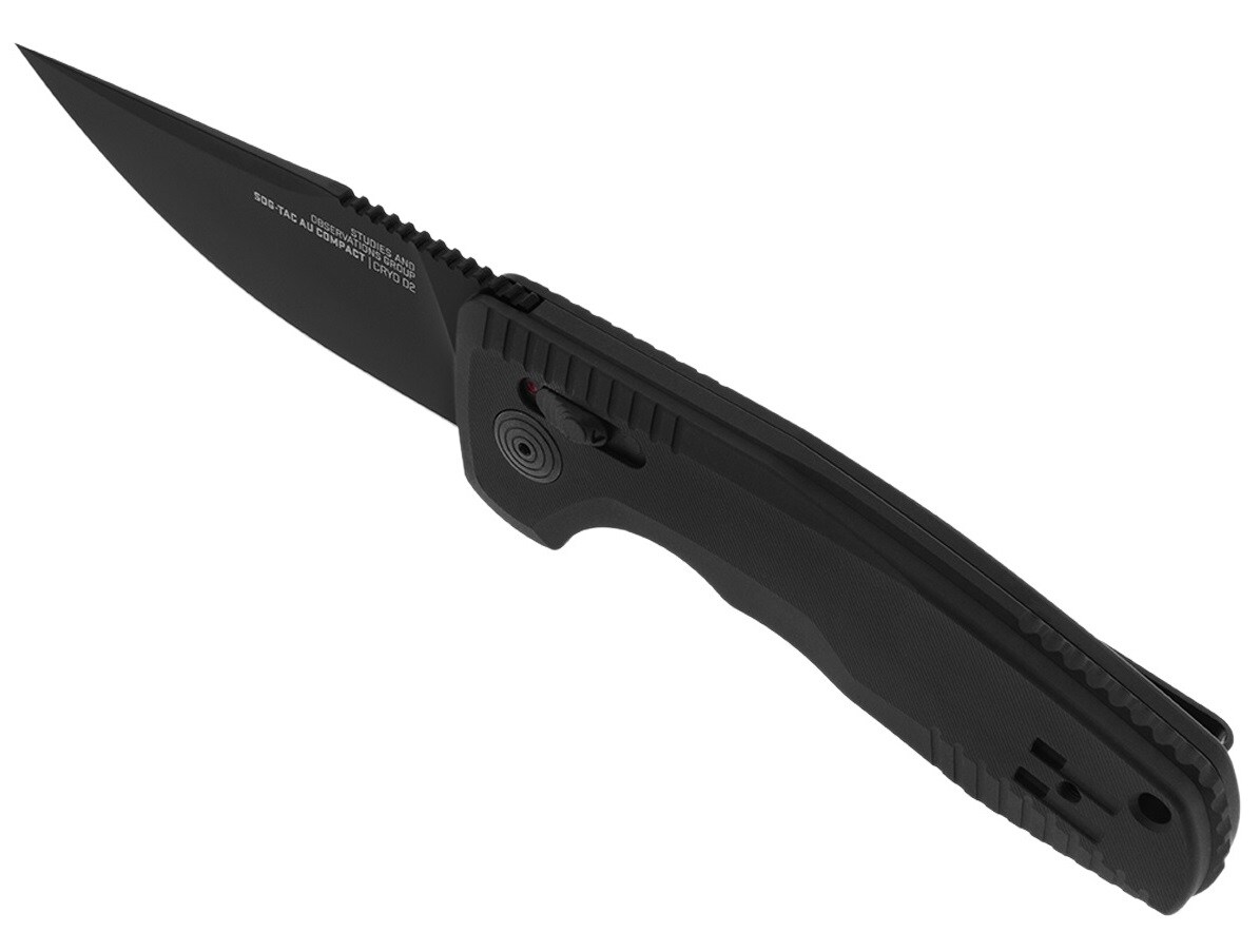 Пружинний ніж SOG-TAC AU Compact Straight Edge - Black