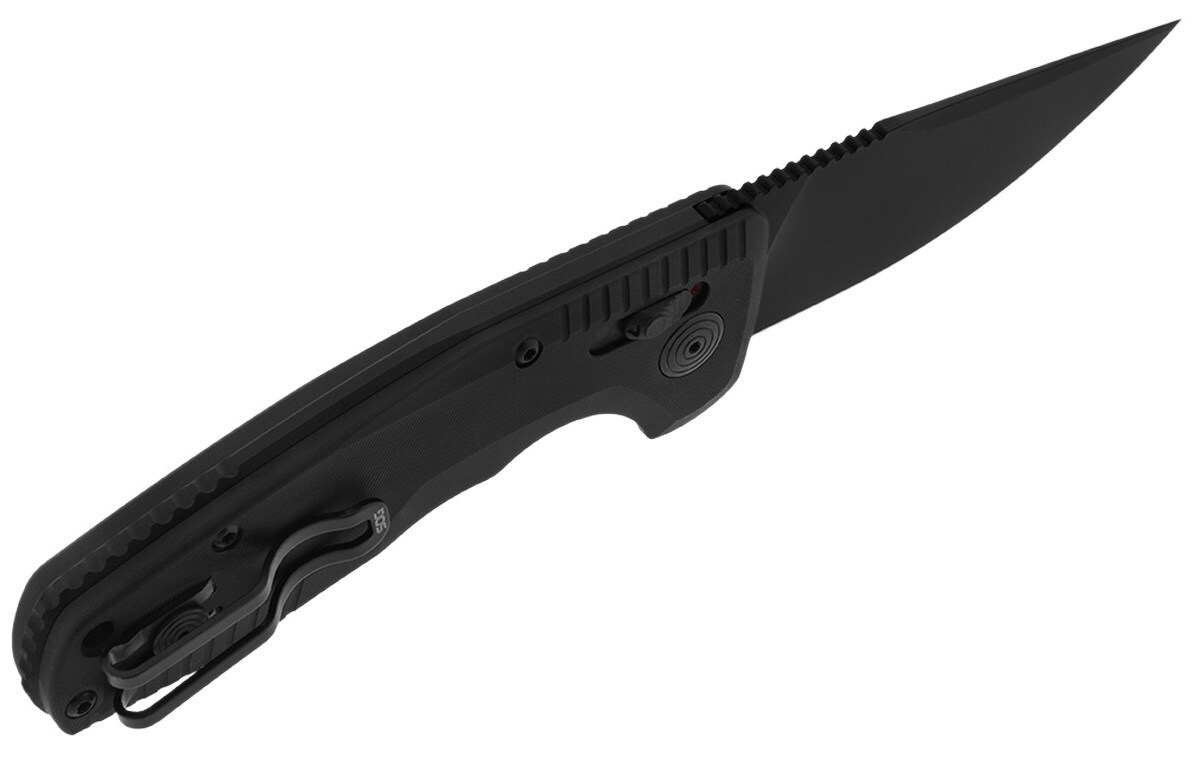 Пружинний ніж SOG-TAC AU Compact Straight Edge - Black