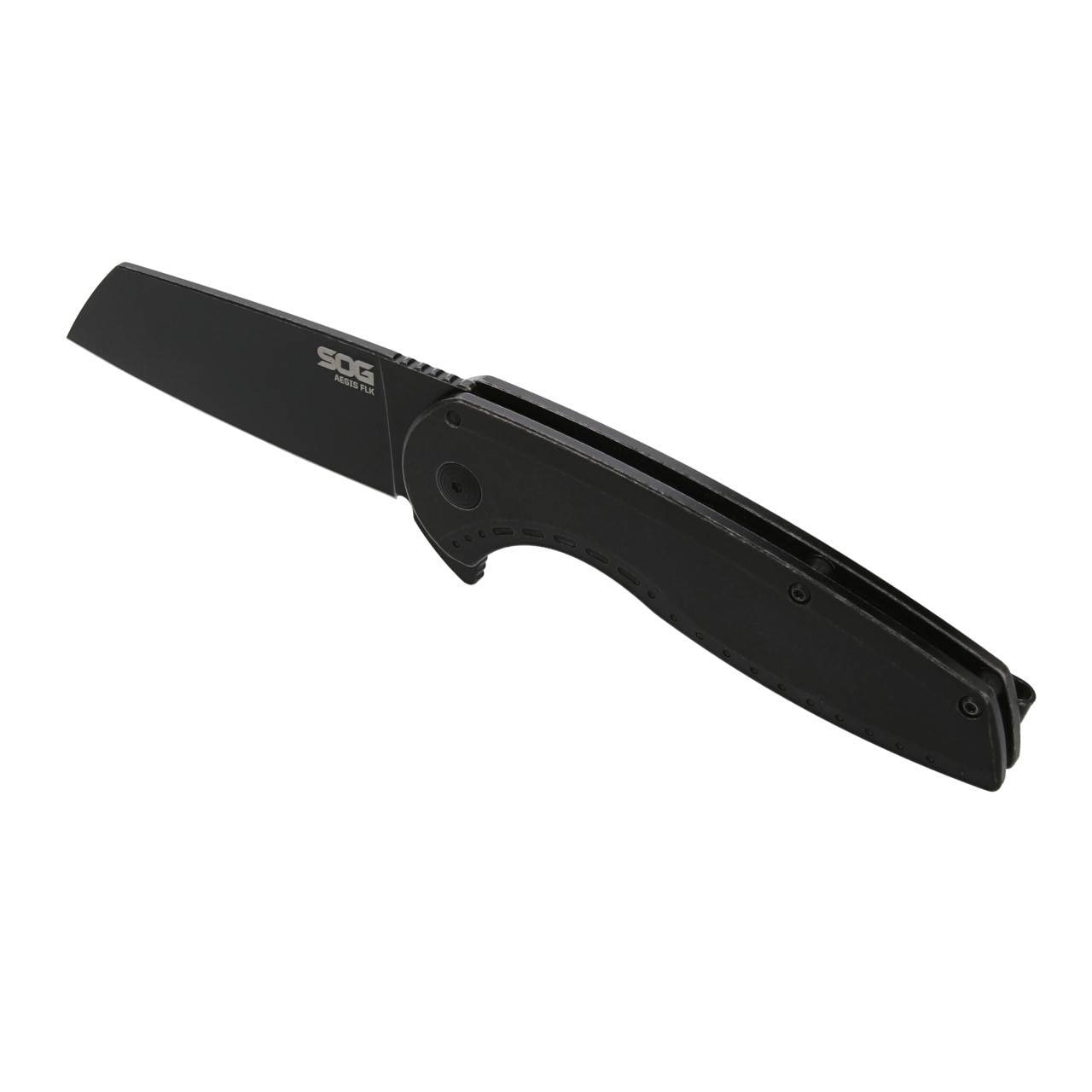 SOG Aegis FLK 2.0 Wharncliffe Folding Knife - Black Stonewash
