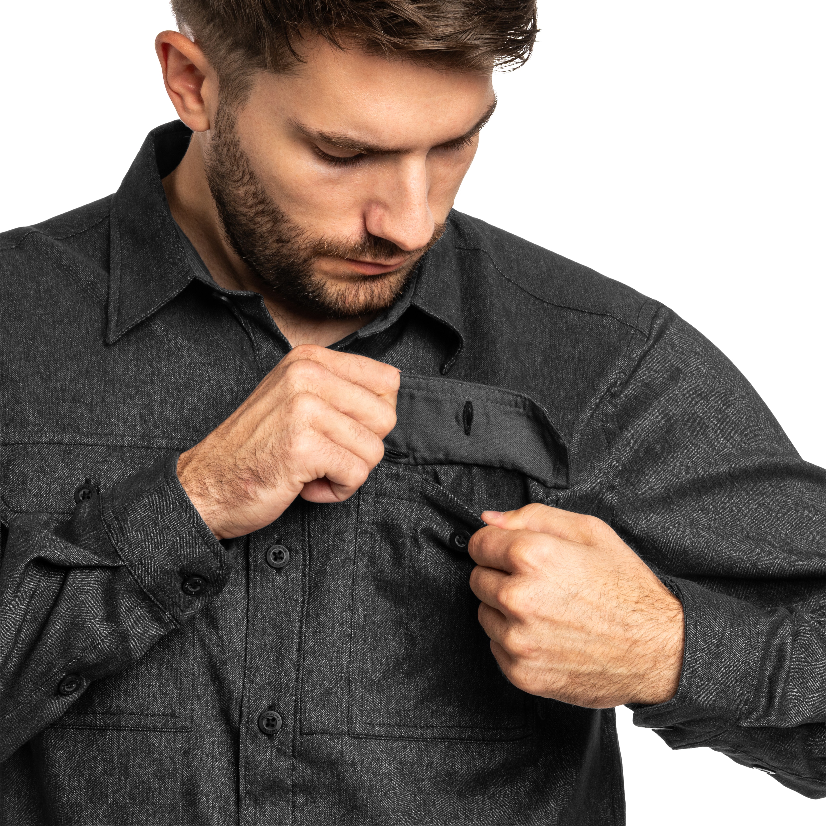 Koszula Helikon-Tex Greyman Polyester/Nylon - Old Black Denim