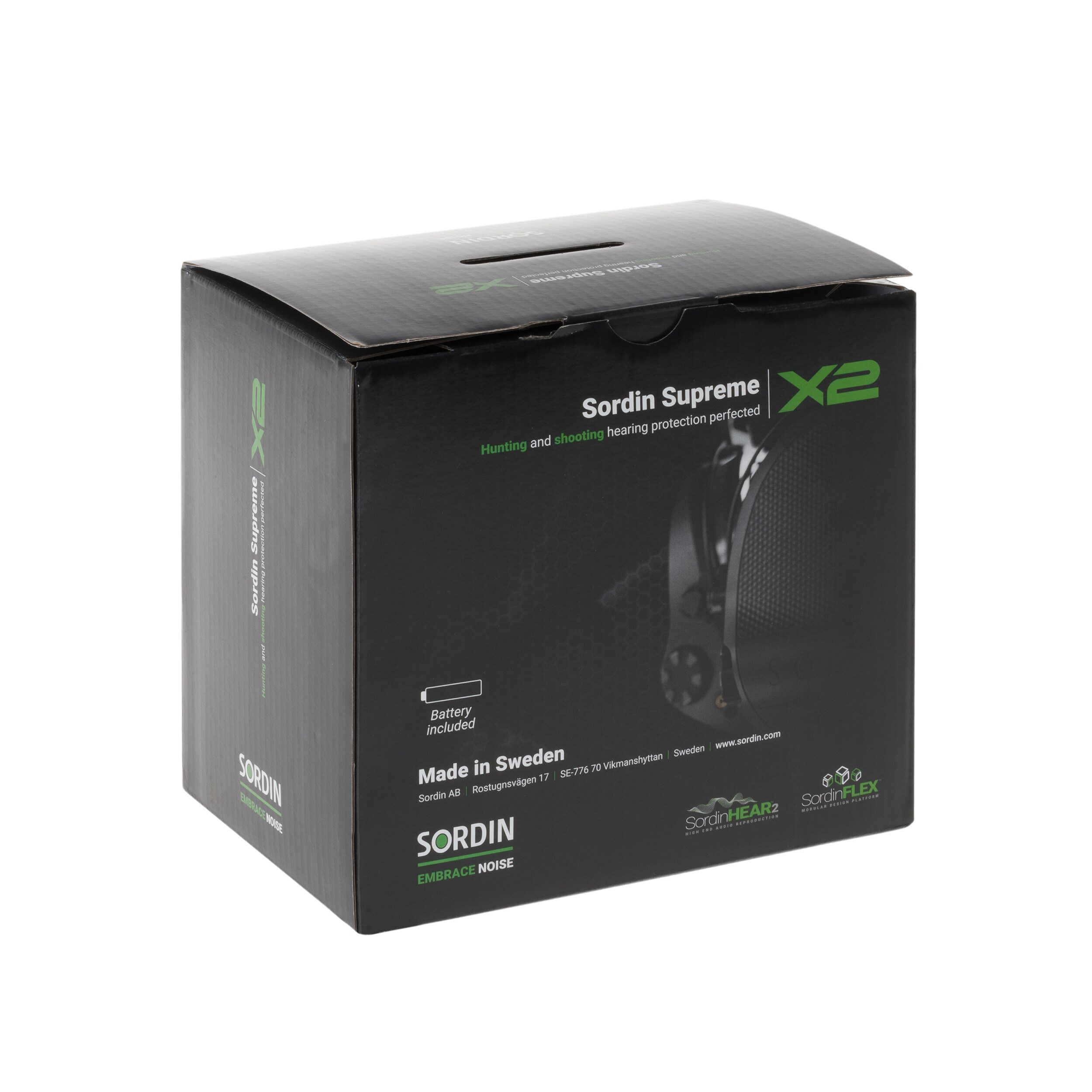 Ochronniki słuchu aktywne Sordin Supreme X2 Gel Neckband - Green