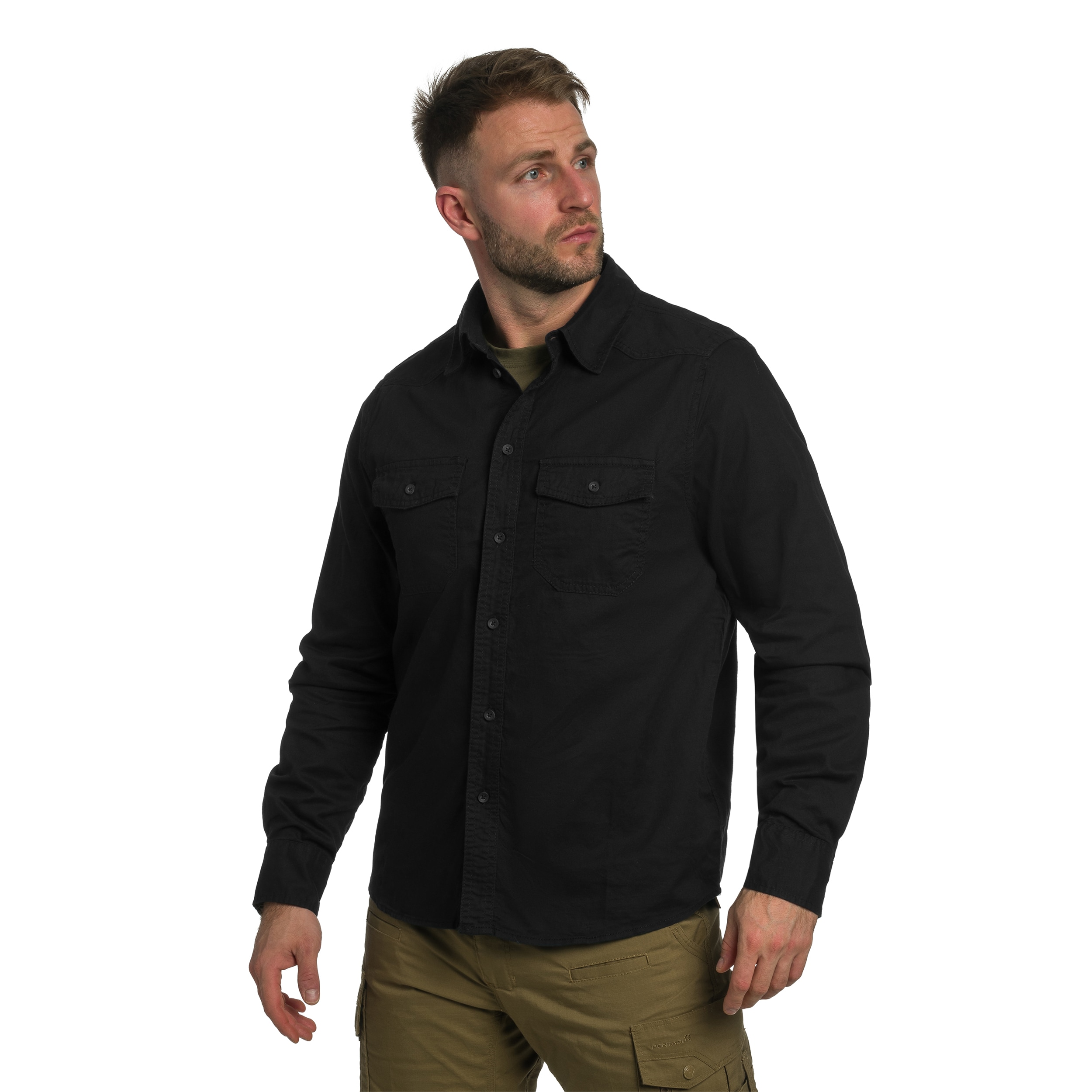 Koszula Brandit Flannel Shirt Long Sleeve - Black