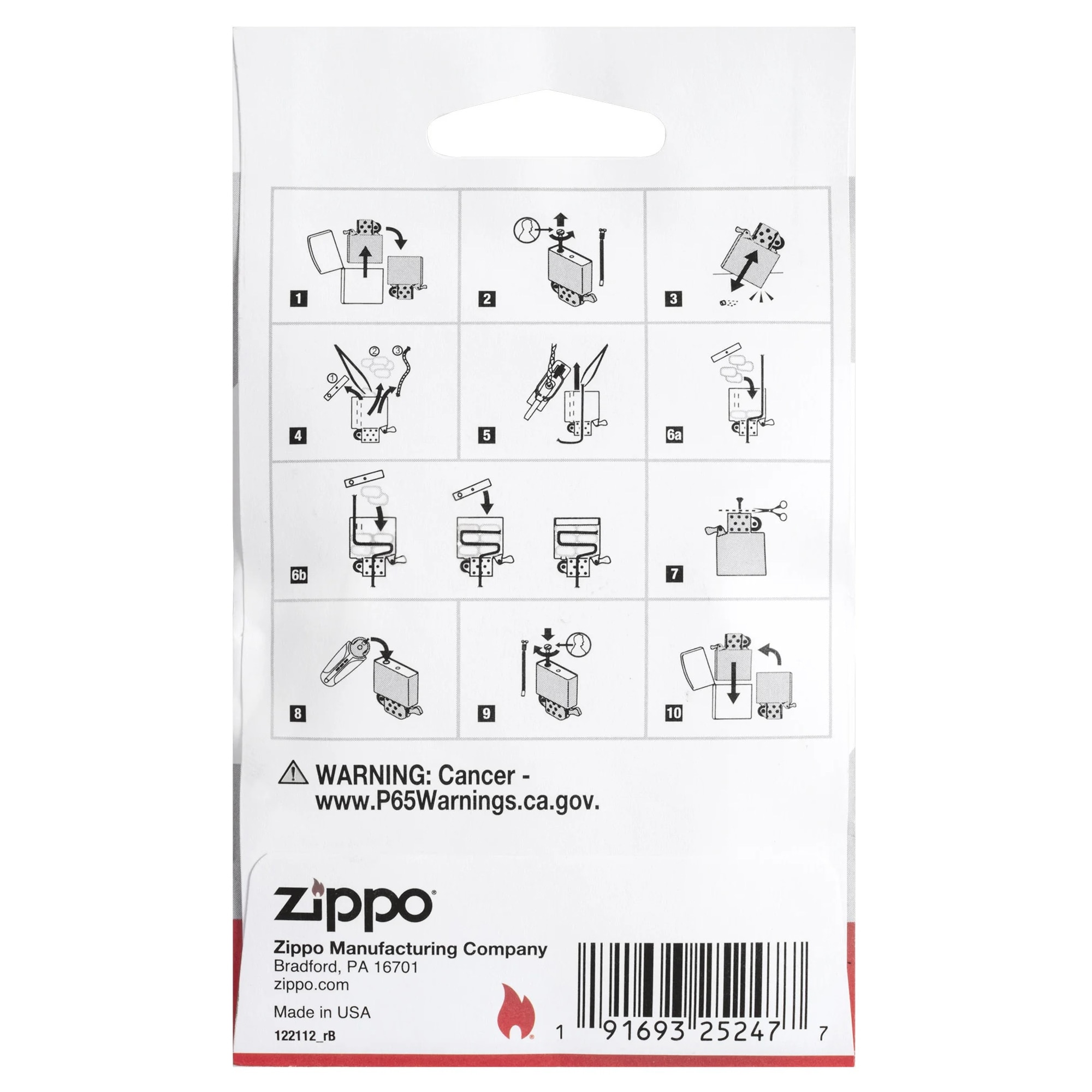 Wkład i filc do zapalniczek Zippo - 7 szt.