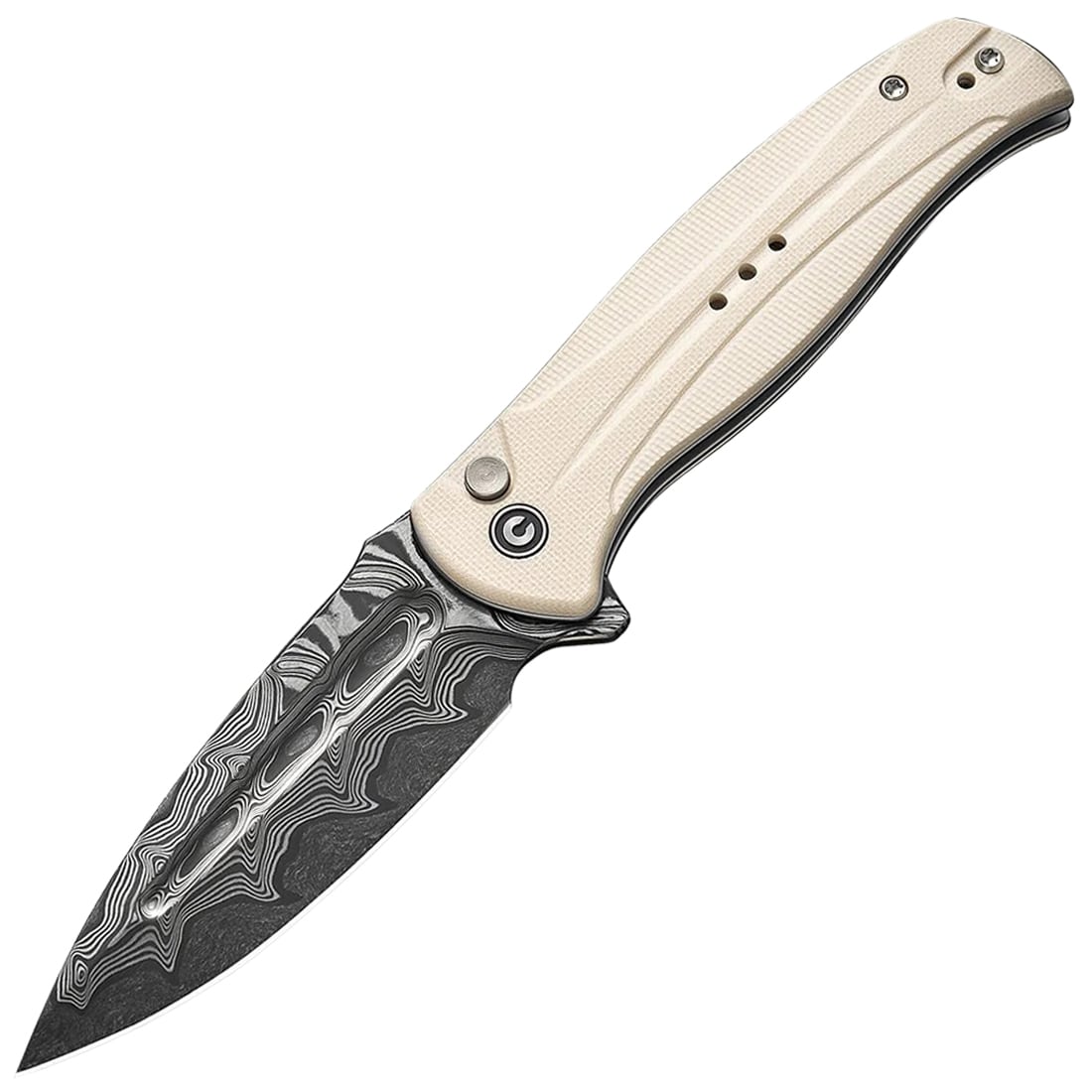 Nóż składany Civivi Incindie Damascus G10 - Ivory