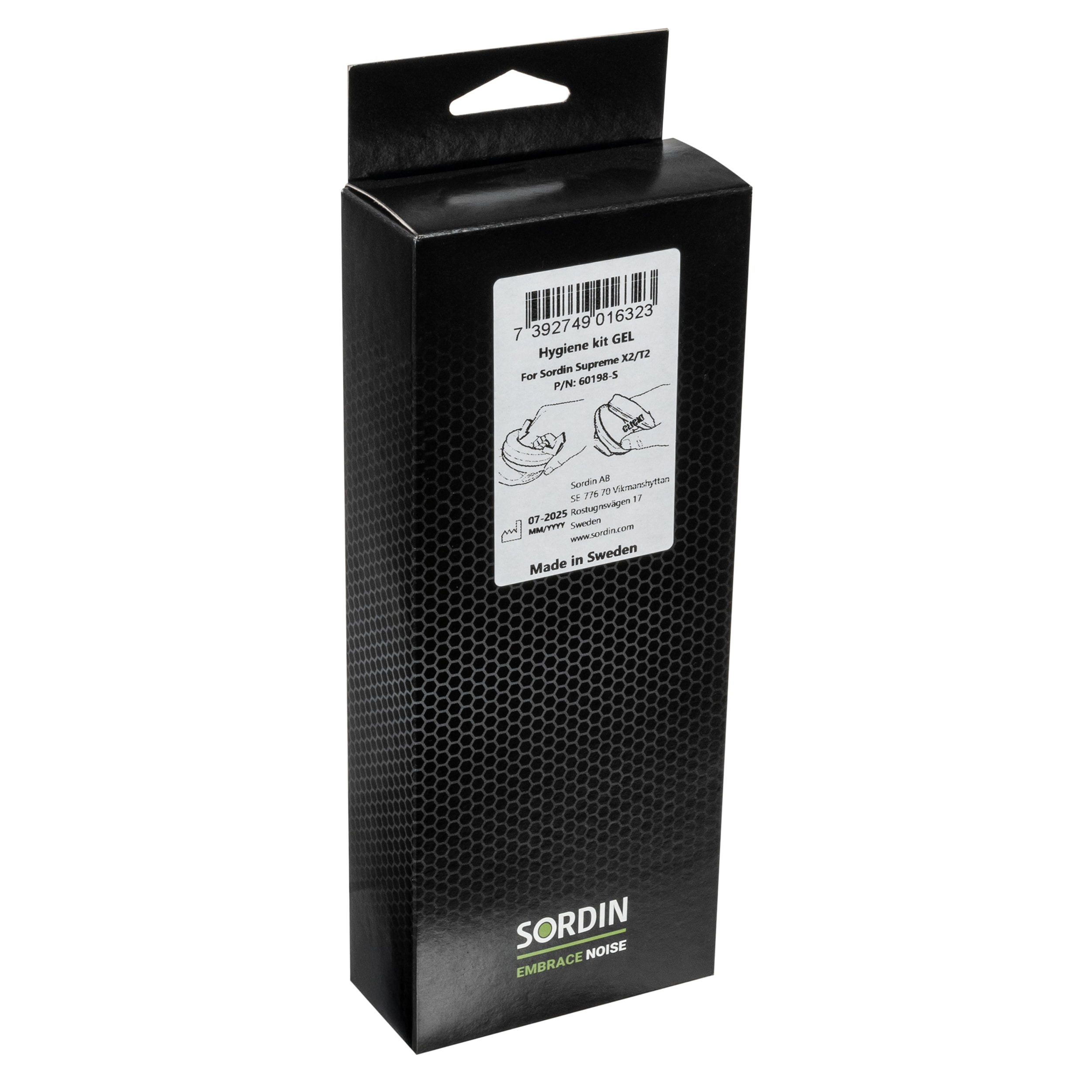 Zestaw wkładek i poduszek Sordin do ochronników słuchu X2/T2 - Żel