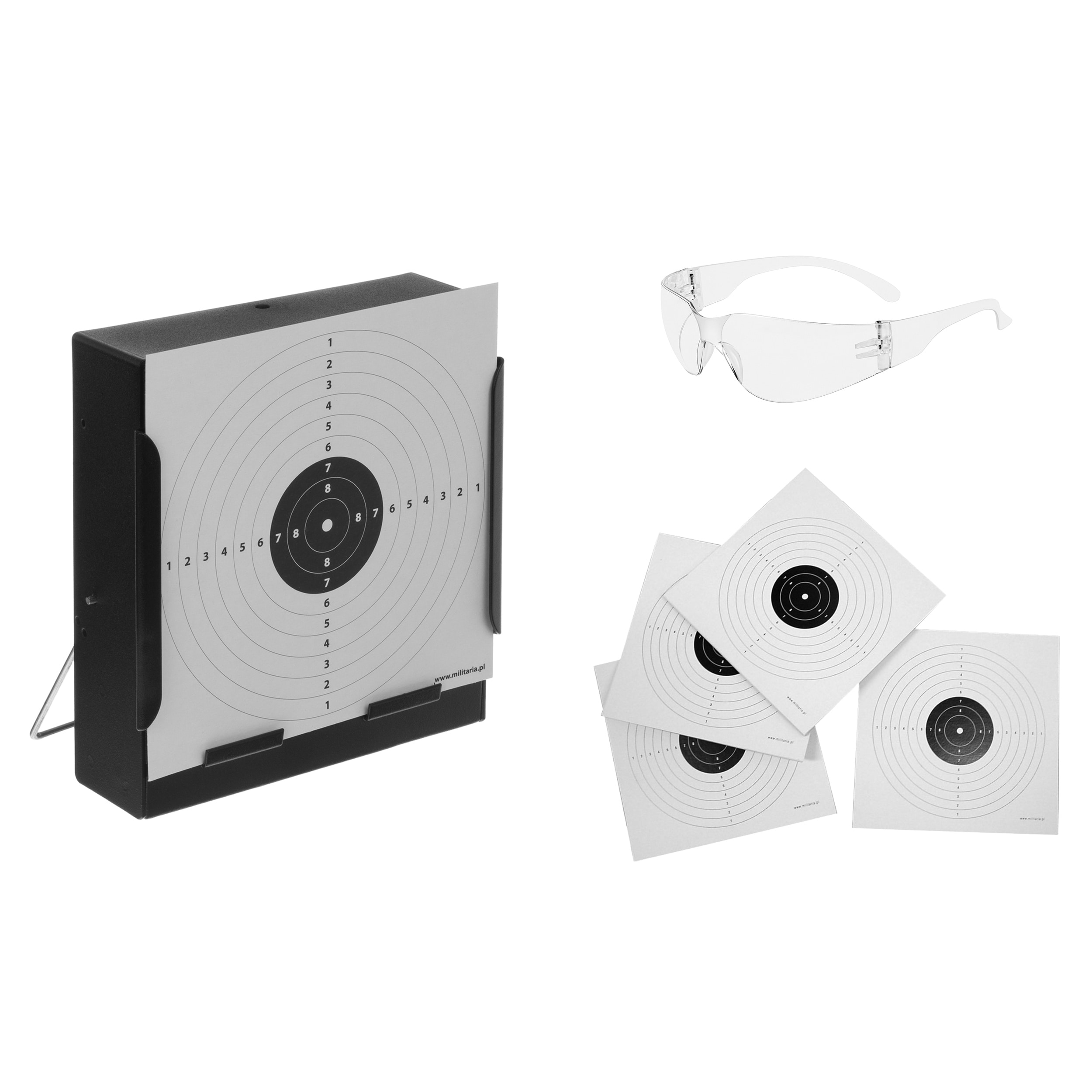 Стрілецький набір: окуляри + кулеуловлювач + мішені для стрільби 50 шт.