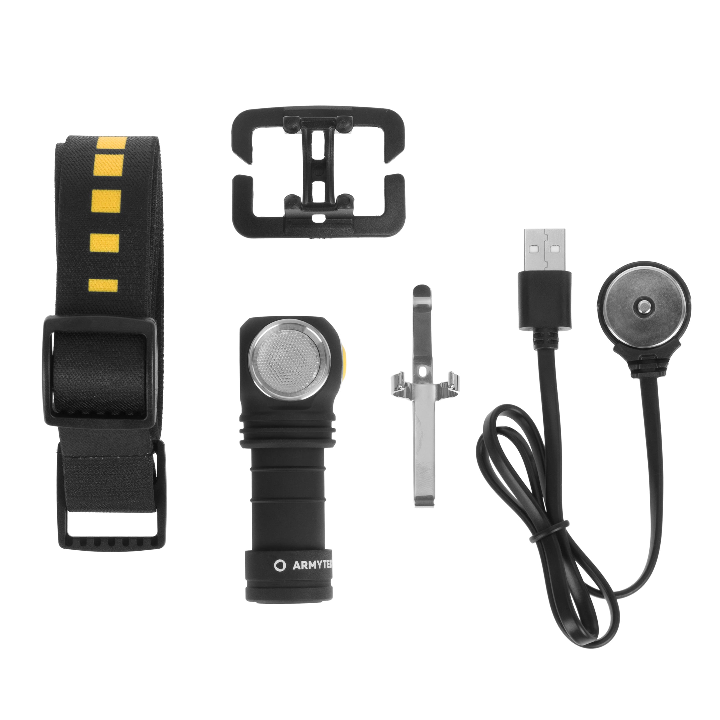 Latarka czołowa i kątowa Armytek Wizard C1 Pro Magnet USB Yellow PCB - 930 lumenów