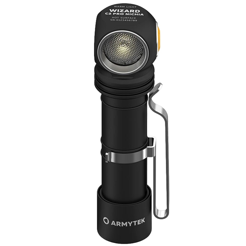 Налобний кутовий ліхтарик Armytek Wizard C2 Pro Nichia Magnet USB Yellow PCB - 1600 люменів